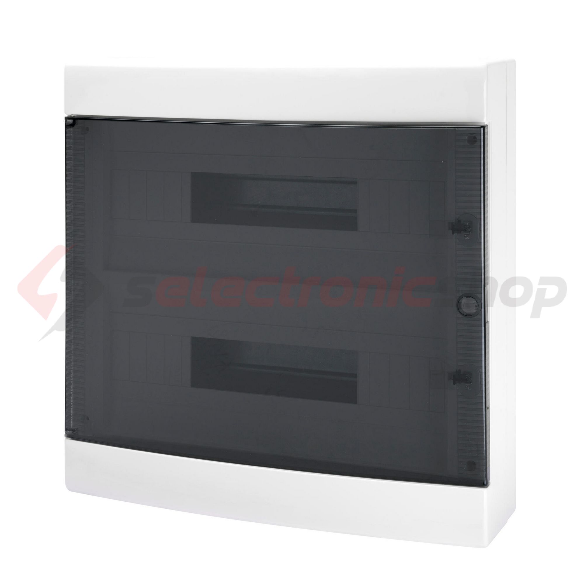 Kiselosztó PE/N műanyag 2x 18M falonkívüli fehér IP40 átlátszó kivágott ajtó 40CD GEWISS - GW40049BS