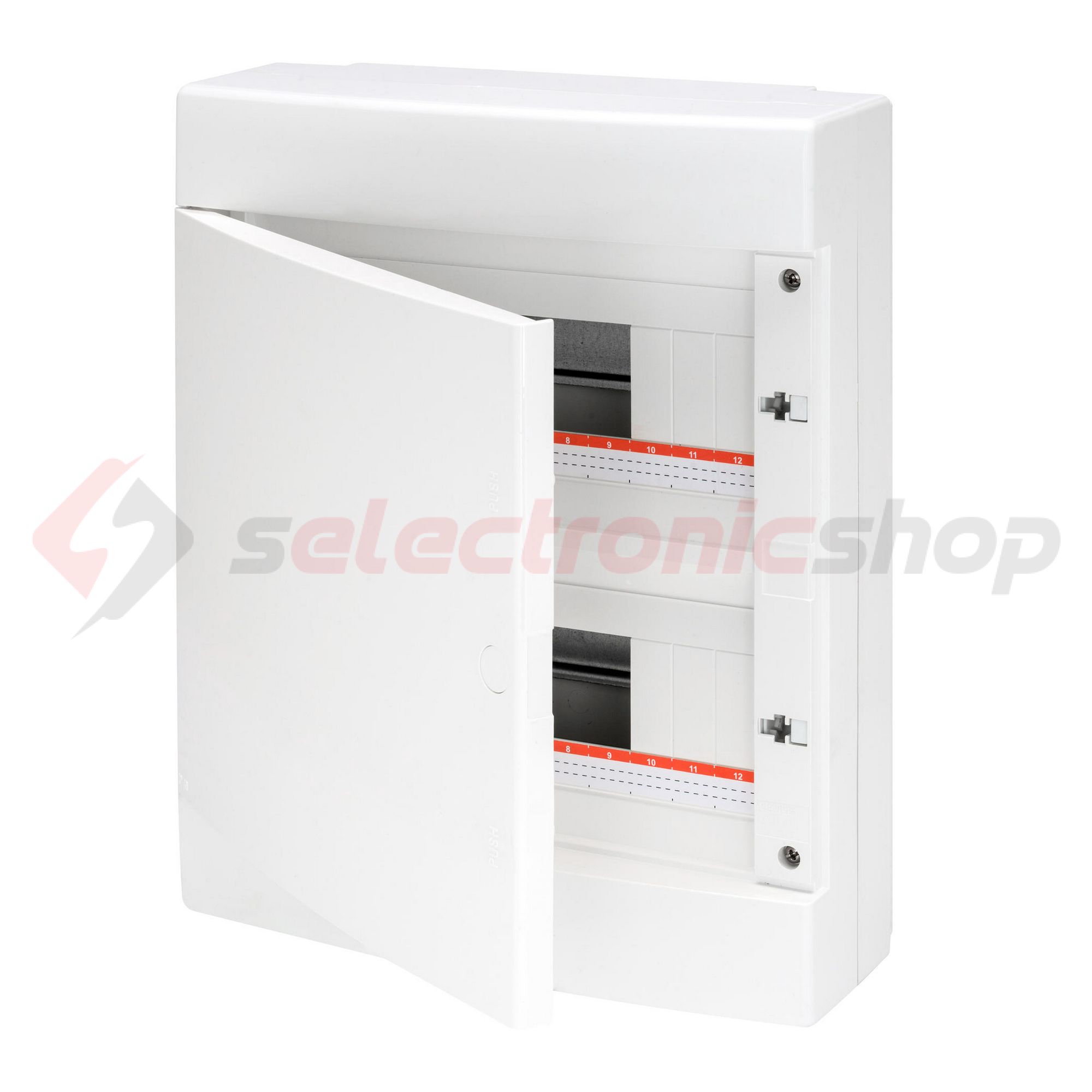 Kiselosztó PE/N műanyag 2x 18M falonkívüli fehér IP40 teli ajtó 40CD GEWISS - GW40069BS