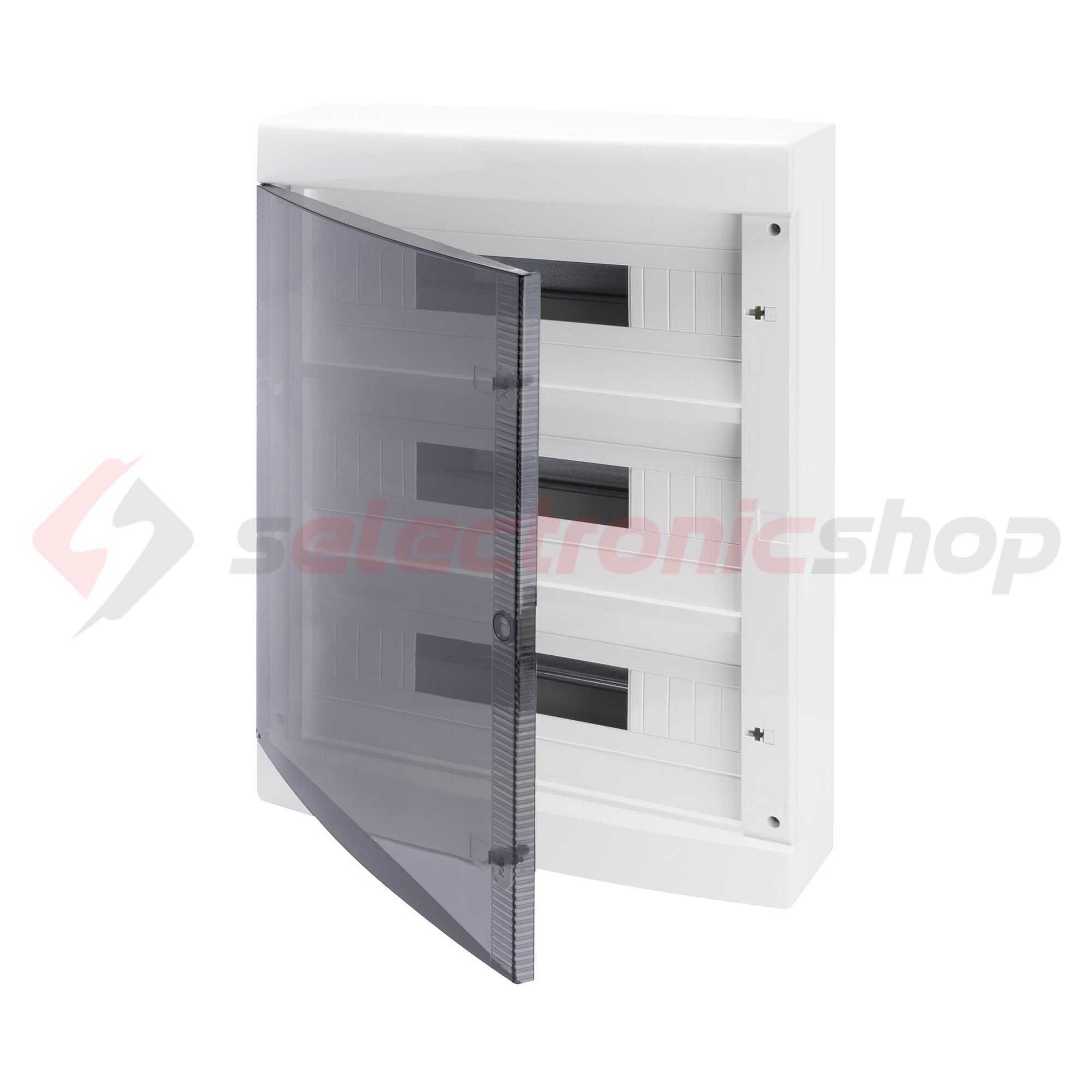 Kiselosztó PE/N műanyag 3x 18M falonkívüli fehér IP40 átlátszó kivágott ajtó 40CD GEWISS - GW40051BD