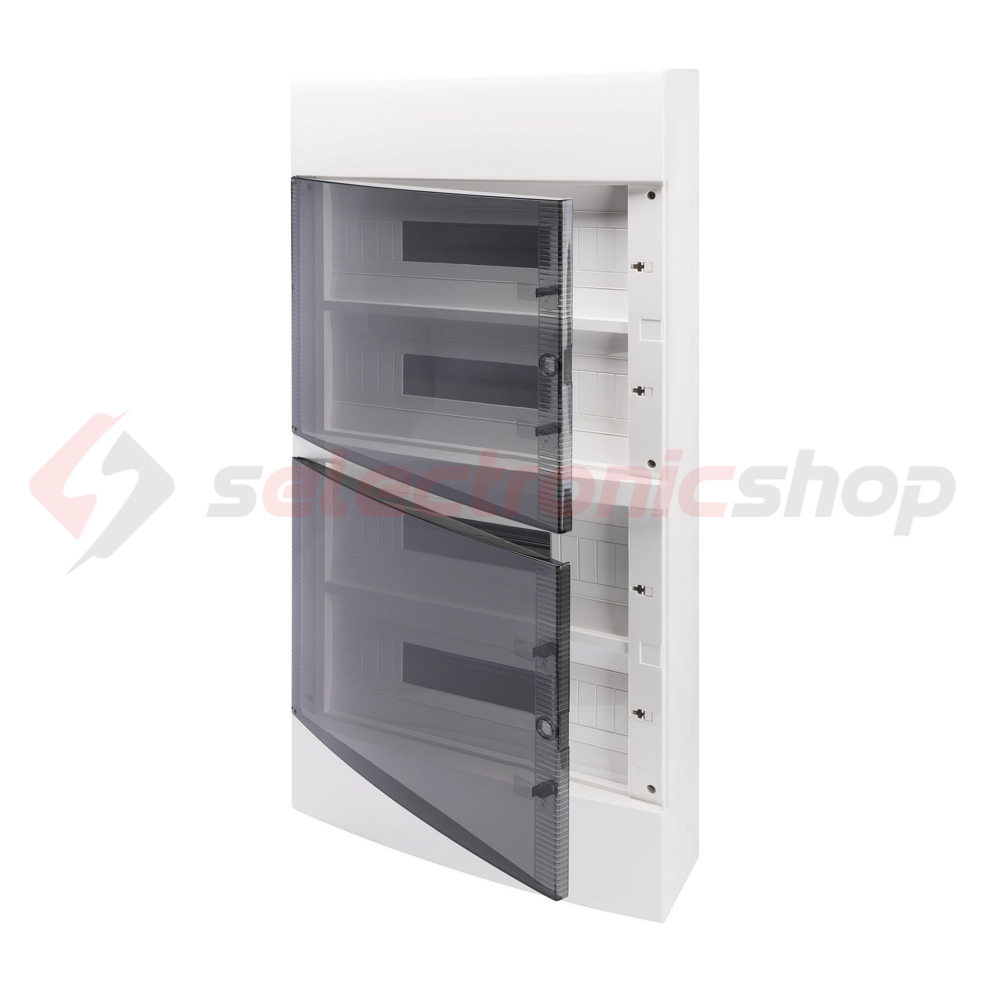 Kiselosztó PE/N műanyag 4x 18M falonkívüli fehér IP40 átlátszó kivágott ajtó 40CD GEWISS - GW40053BD