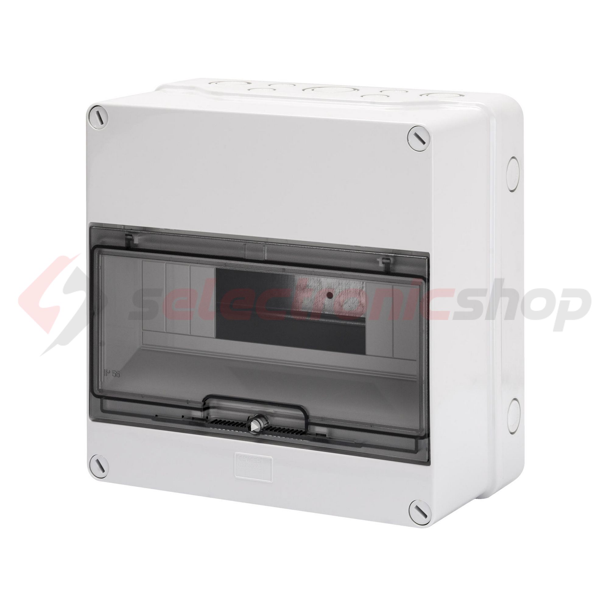 Kiselosztó PE/N sín nélkül UV-álló DC1000V 1x 12M falonkívüli szürke IP55 átlátszó 40CD GEWISS - GW40005