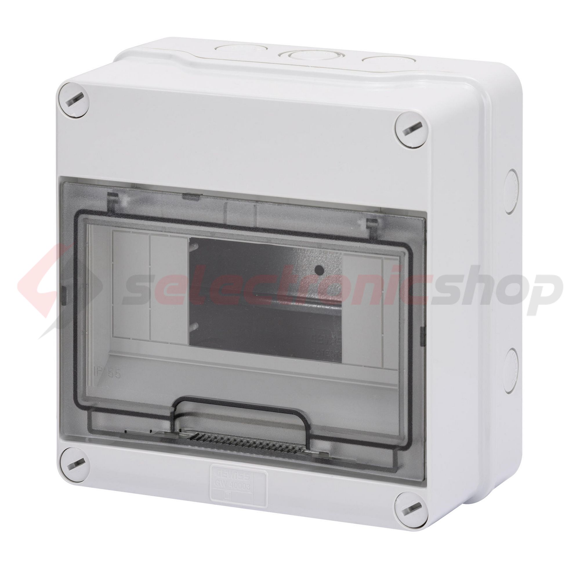 Kiselosztó PE/N sín nélkül UV-álló DC1000V 1x 8M falonkívüli szürke IP55 átlátszó 40CD GEWISS - GW40003