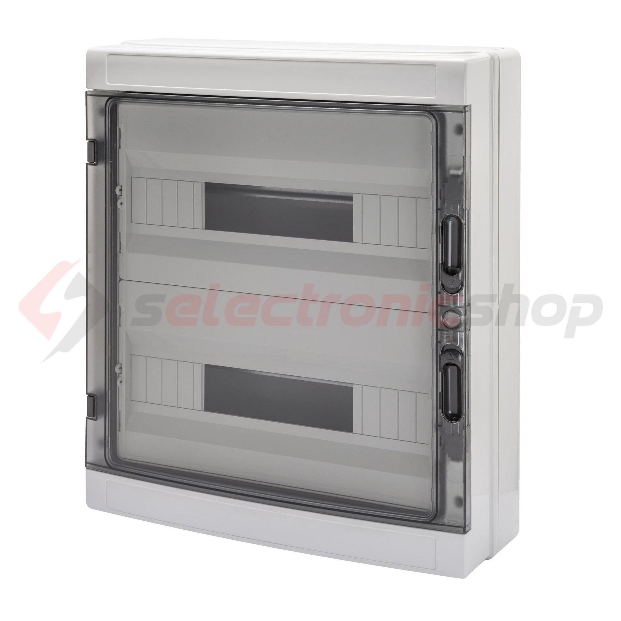 Kiselosztó PE/N UV-álló DC1000V 2x 18M falonkívüli szürke IP65 átlátszó kivágott 40CDK GEWISS - GW40107BS