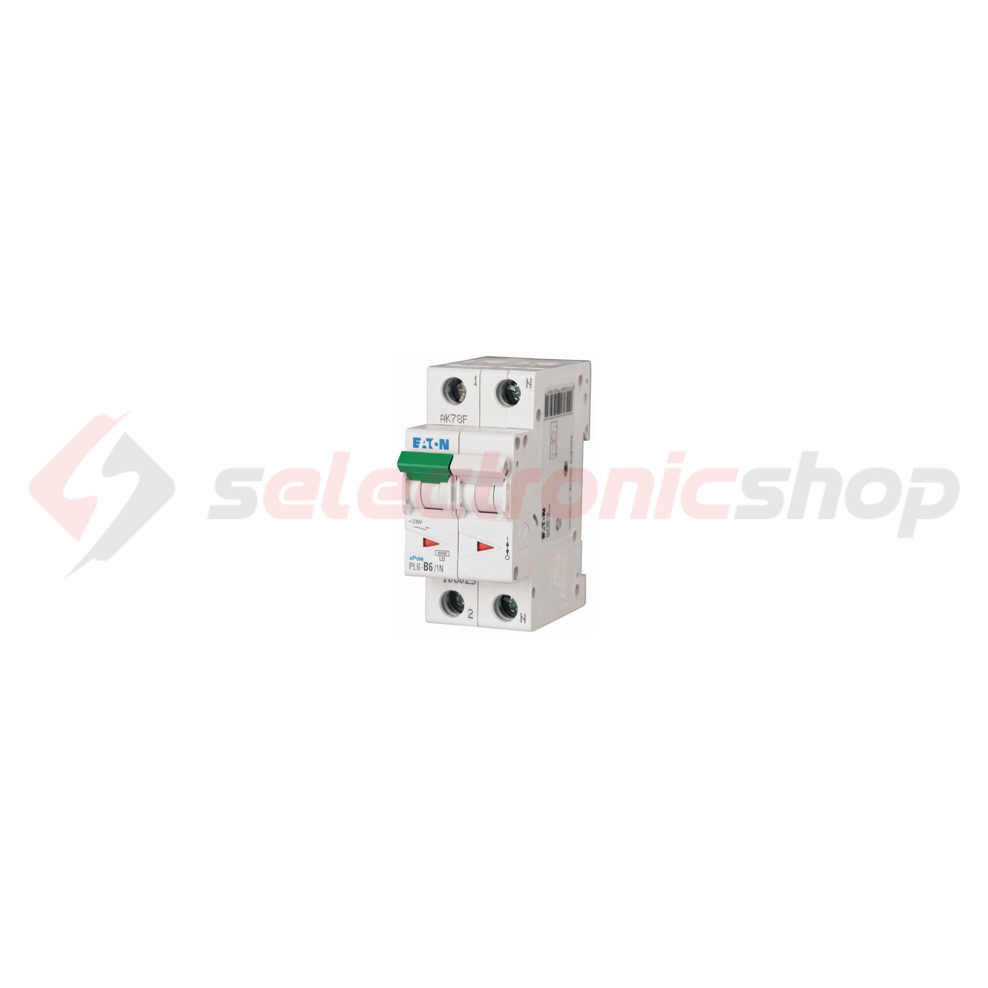 Kismegszakító 1P+N 6A C-jelleg 400V AC 6kA/60898 3M PL6-C6/1N EATON - 106031