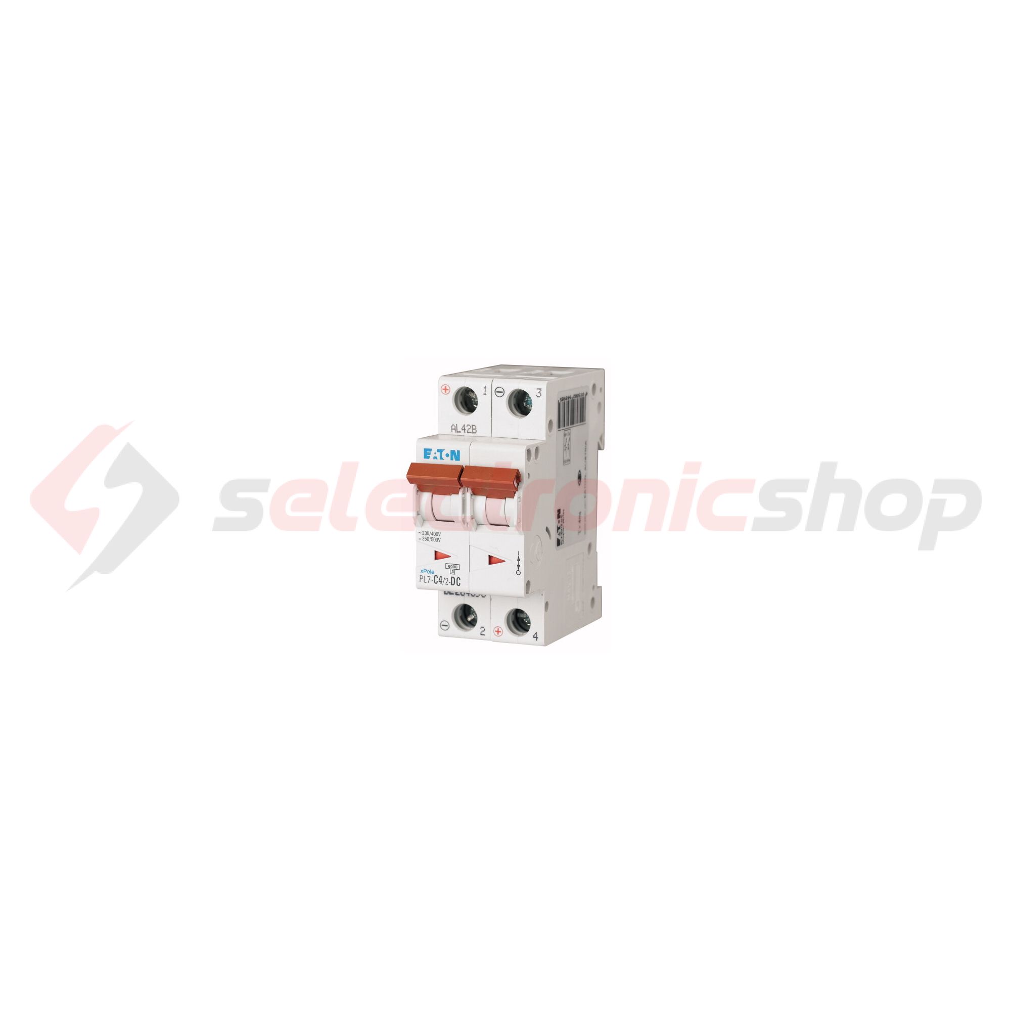 Kismegszakító 2P 4A C-jelleg 48V DC 10kA/60898 PL7-C4/2-DC EATON - 264898