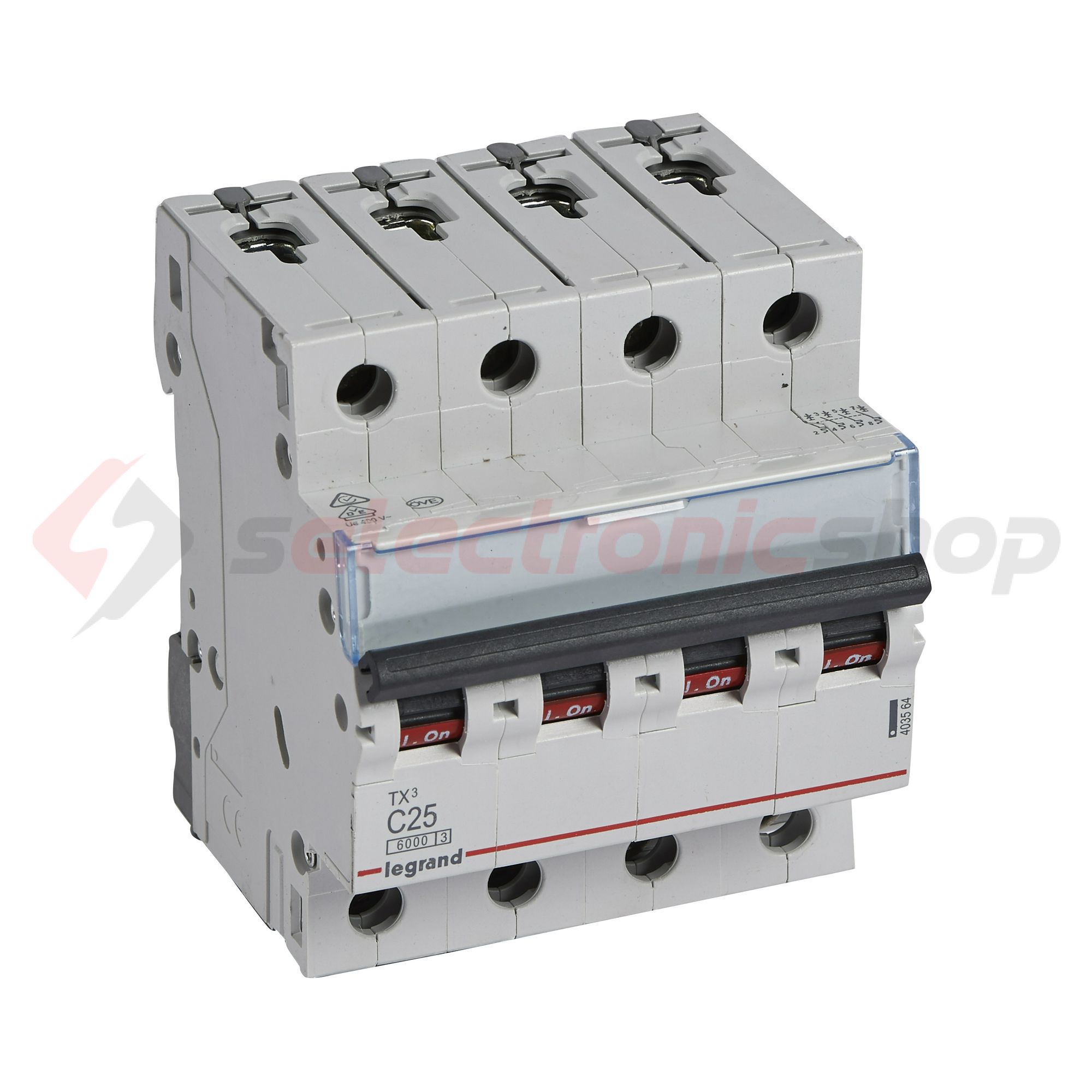 Kismegszakító 4P 25A C-jelleg 400V AC 6kA/60898 TX3 LEGRAND - 403564