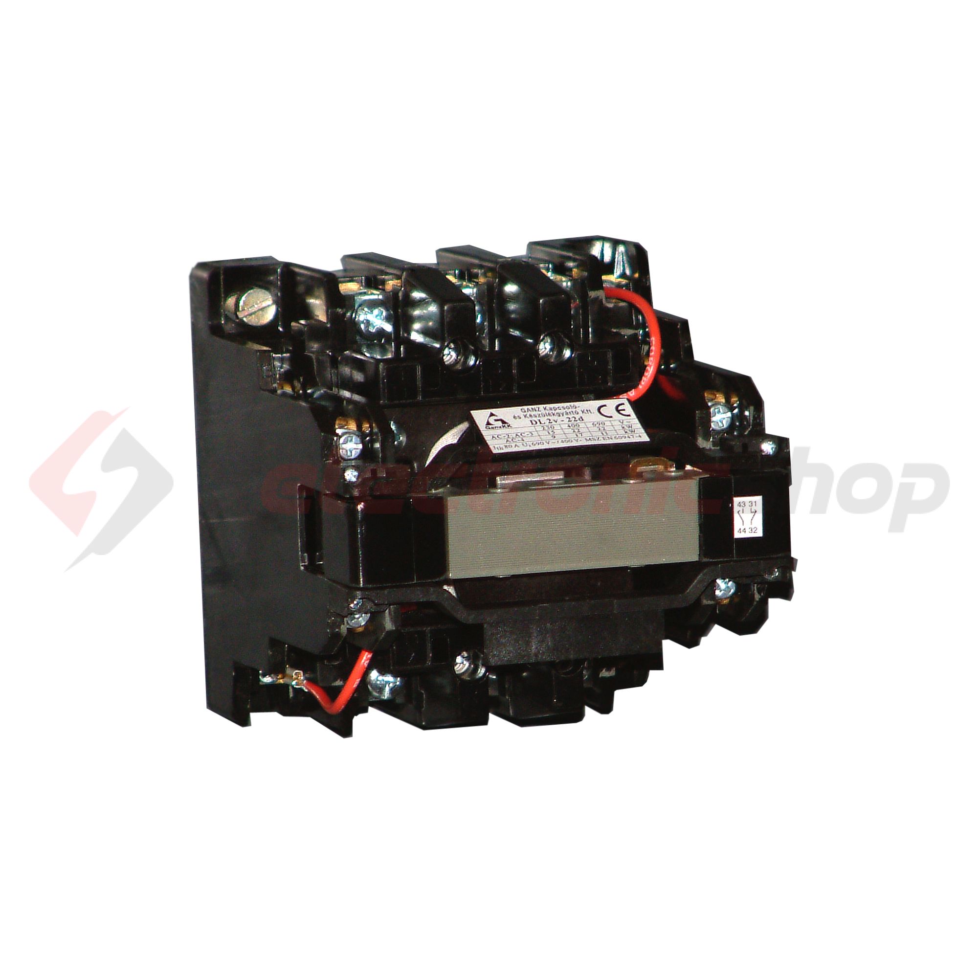 Kontaktor (mágnesk) 22kW/400VAC-3 3Z 220-230V50Hz 2z 2ny csavaros DIL2V-22/D Ganz KK - 200-3851-650-DL