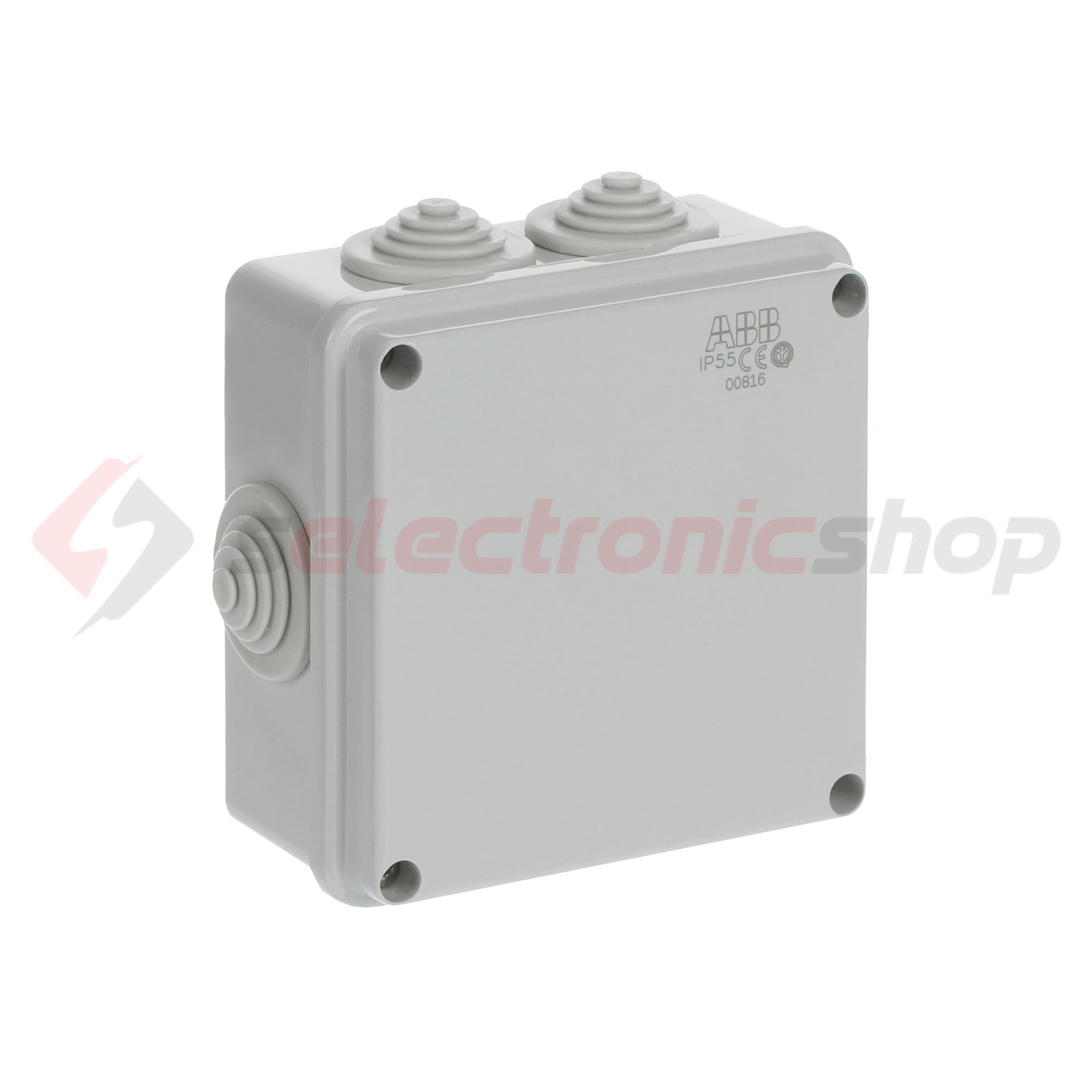 Kötődoboz falonkívüli műanyag 100mm x 100mm 50mm szürke teli fedél-fedél IP55 System Pro E ABB - M008160000