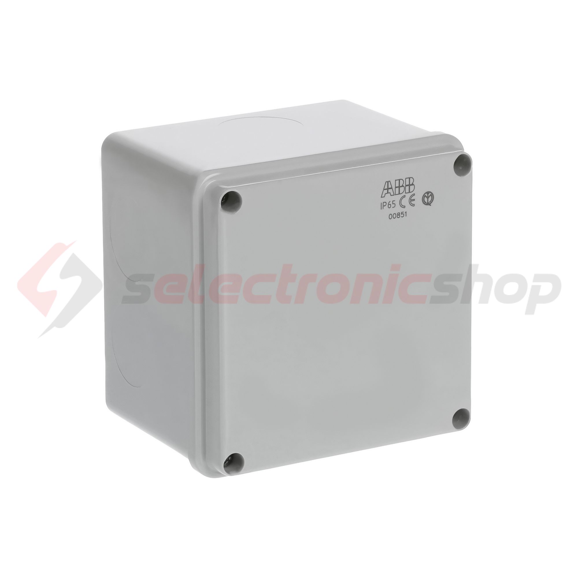 Kötődoboz falonkívüli műanyag 100mm x 100mm 80mm szürke teli fedél-fedél IP55 System Pro E ABB - M008510000