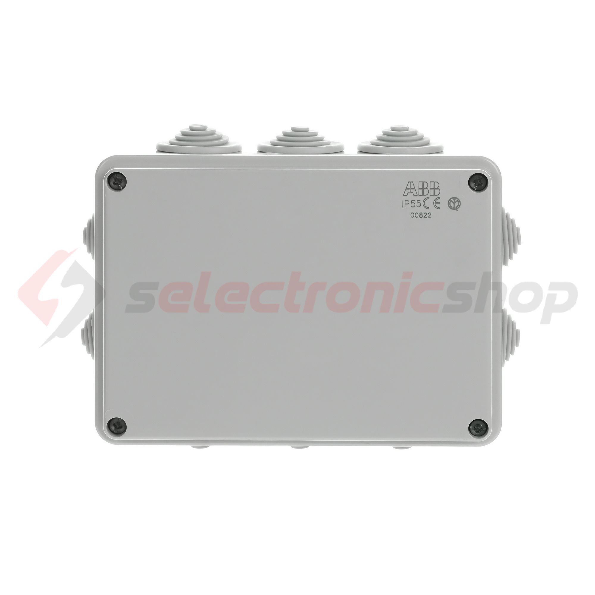 Kötődoboz falonkívüli műanyag 153mm x 110mm 66mm szürke teli fedél-fedél IP55 System Pro E ABB - M008220000