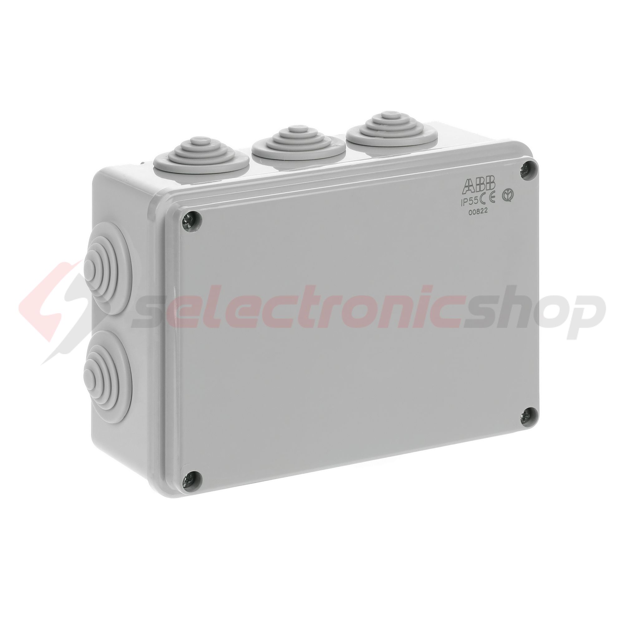 Kötődoboz falonkívüli műanyag 153mm x 110mm 66mm szürke teli fedél-fedél IP55 System Pro E ABB - M008220000