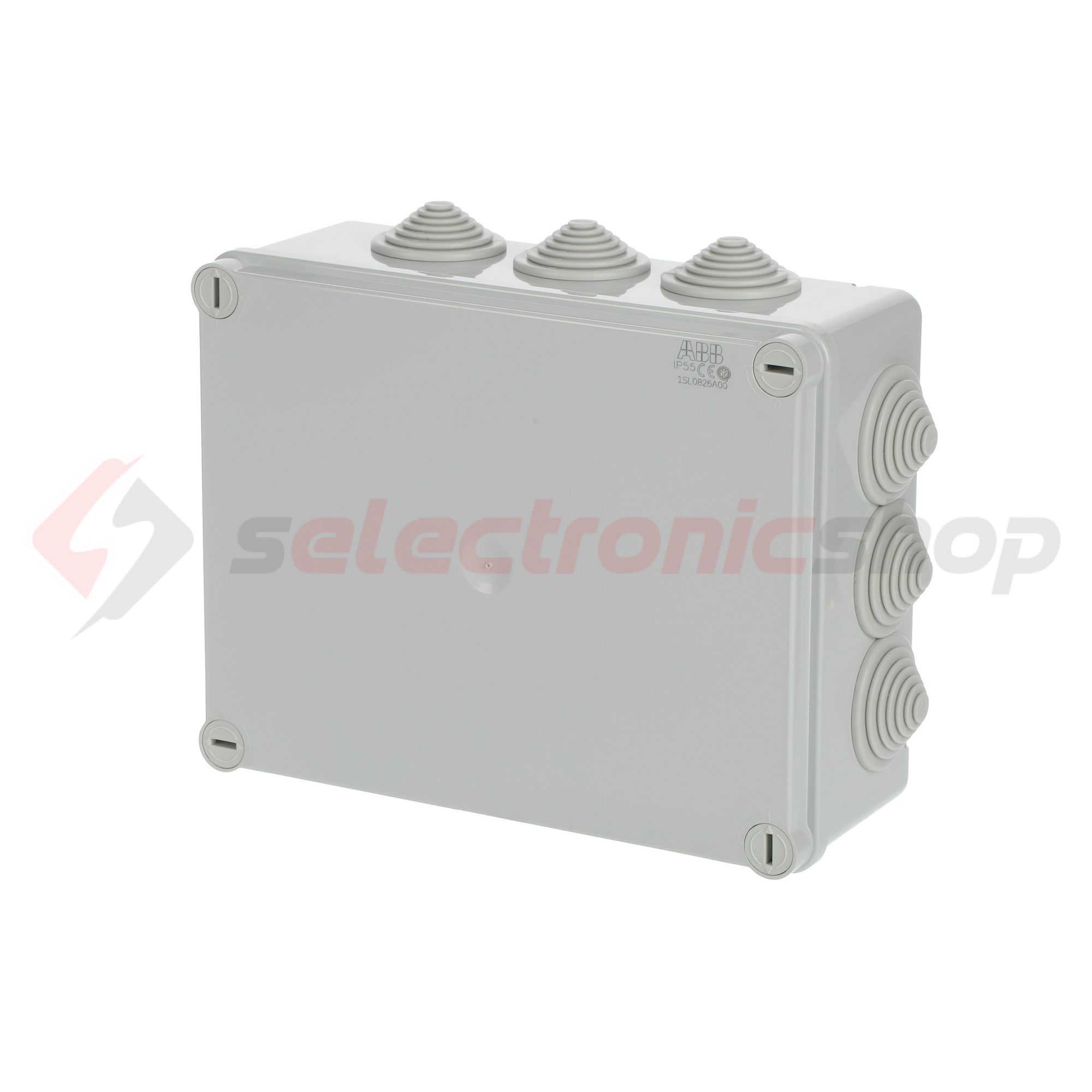 Kötődoboz falonkívüli műanyag 220mm x 170mm 80mm szürke teli fedél-fedél IP55 System Pro E ABB - 1SL0826A00
