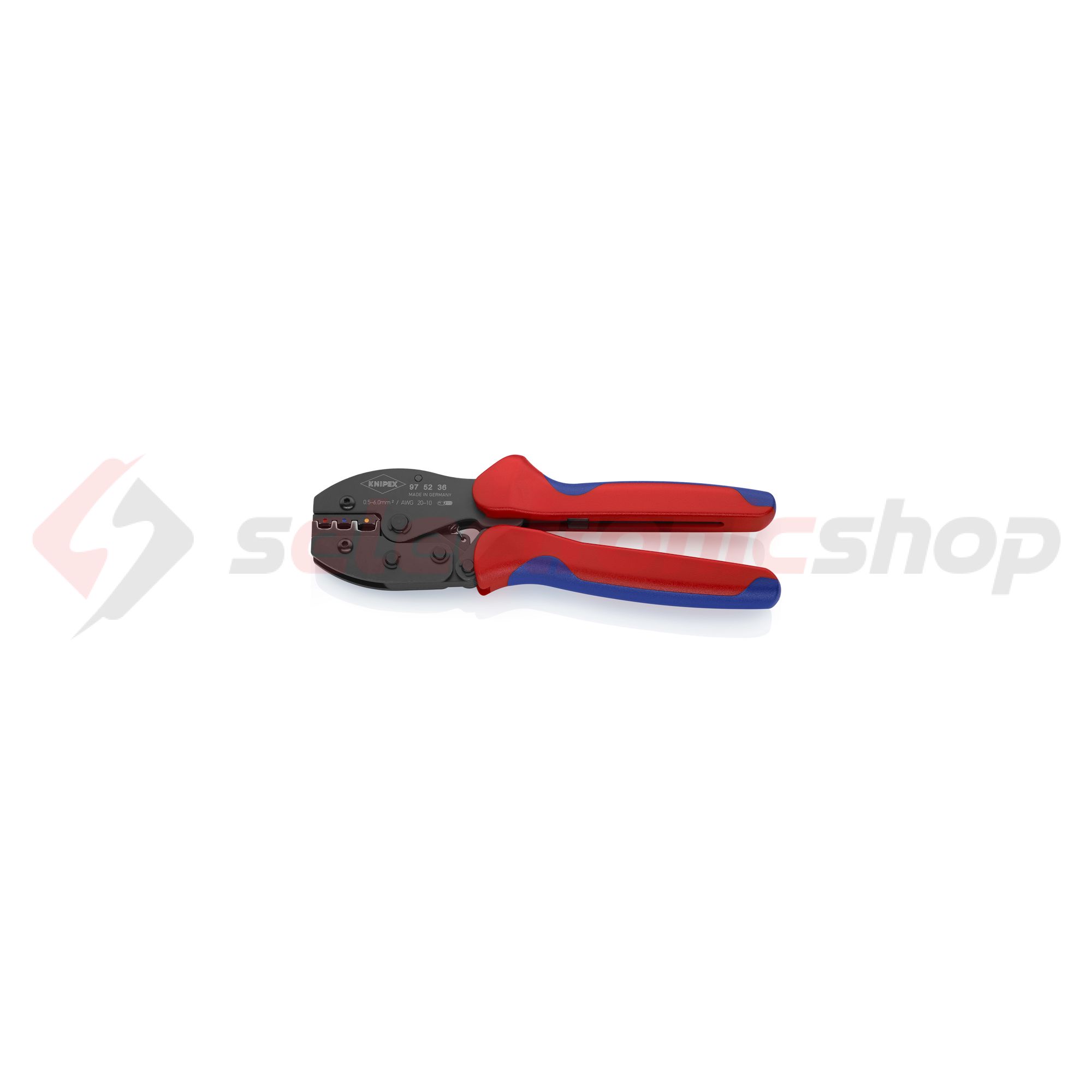 Krimp fogó szigetelt saruhoz 0.50-6mm2 ovális-présforma mechanikus PreciForce KNIPEX - 975236