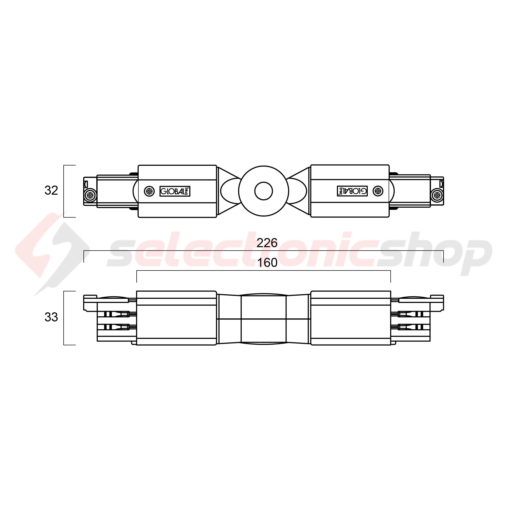 L-kanyarelem 3F világítási sínhez 16A 60°-300°-állítható 230-400V 3F falonkívüli XTS 24-3 LIVAL - 19170243