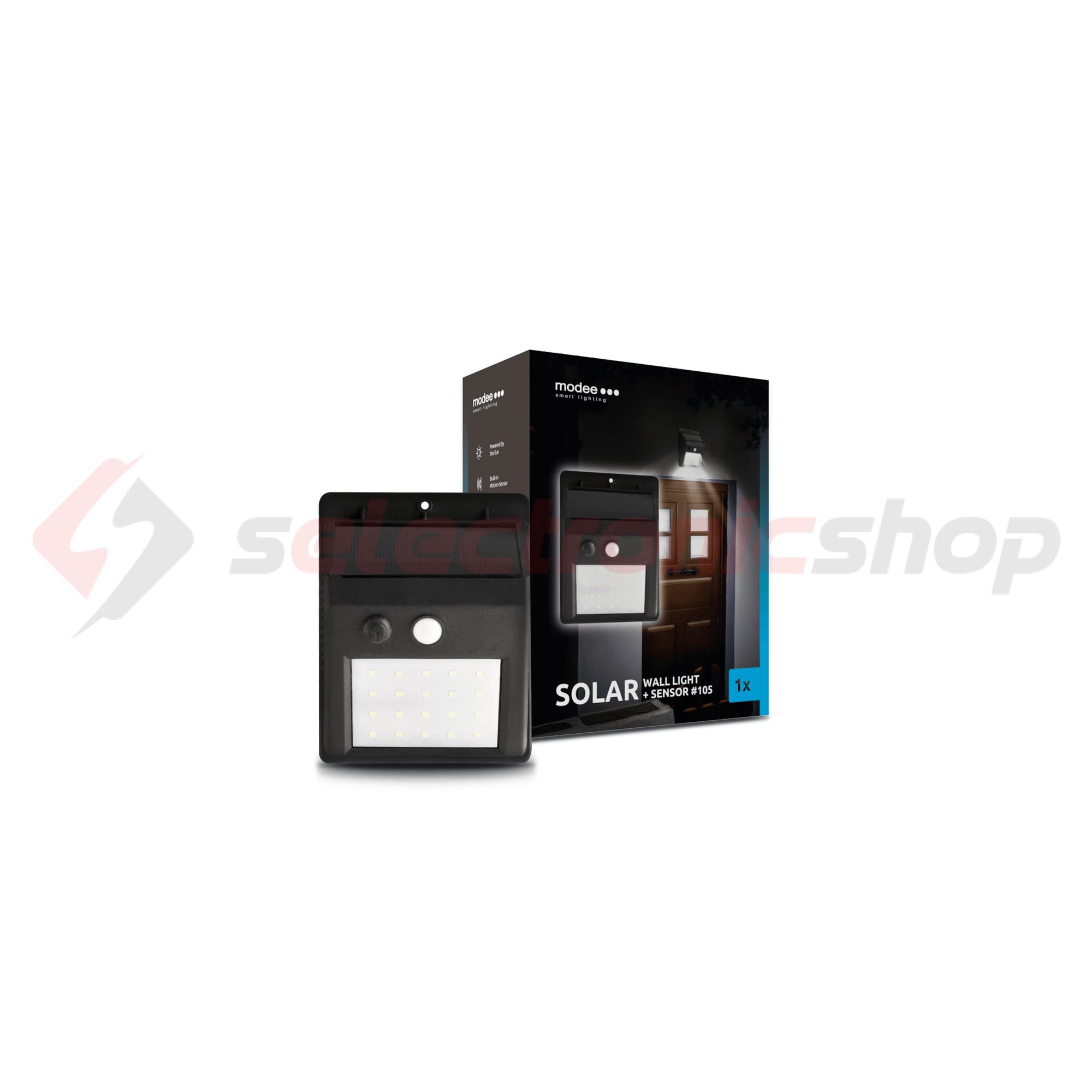 LED fali lámpatest 5m-érzékelő szolár 3,7V/1,2Ah/Li-ion falonkívüli 1x 100lm 6000K IP44 Modee - ML-WS105