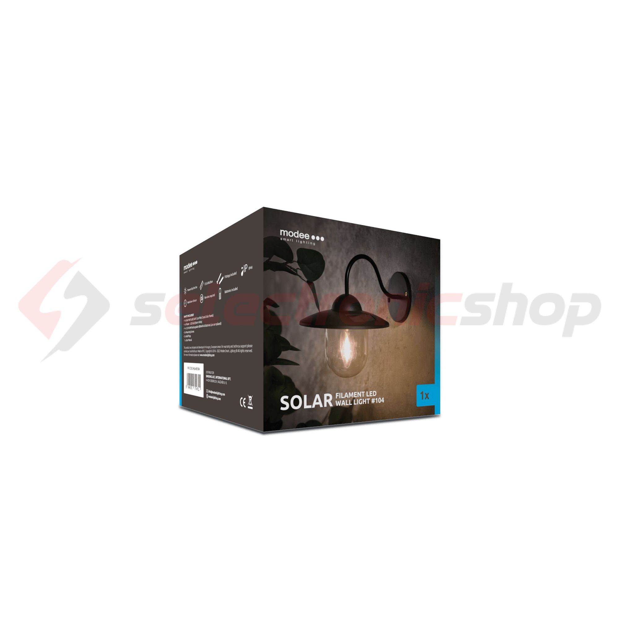 LED fali lámpatest szolár 0,6Ah/AA/Ni-Mh-akkus falonkívüli 1x 1.5lm 6000K IP44 60000h Modee - ML-WS104