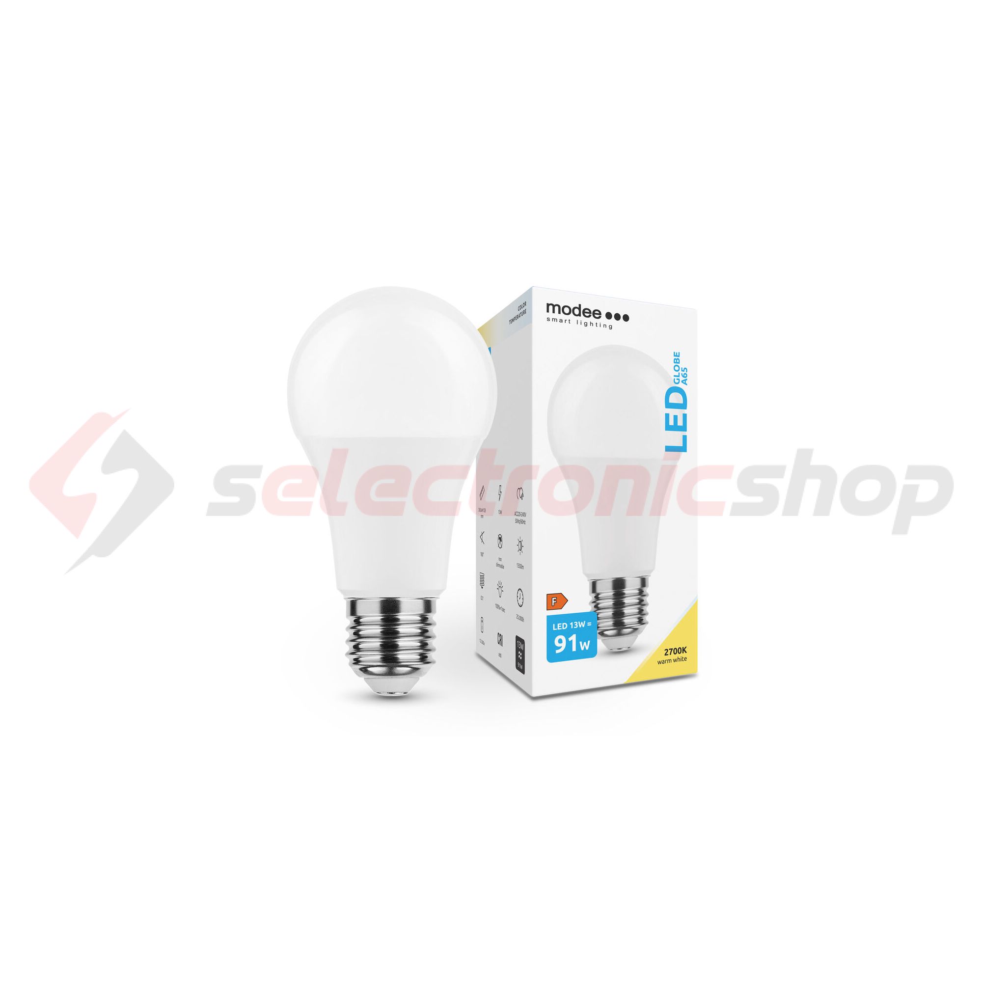 LED lámpa A65 körte A 13W- 91W E27 1350lm 827 220-240V AC 25000h 270° 2700K Modee - ML-G2700K13WE27