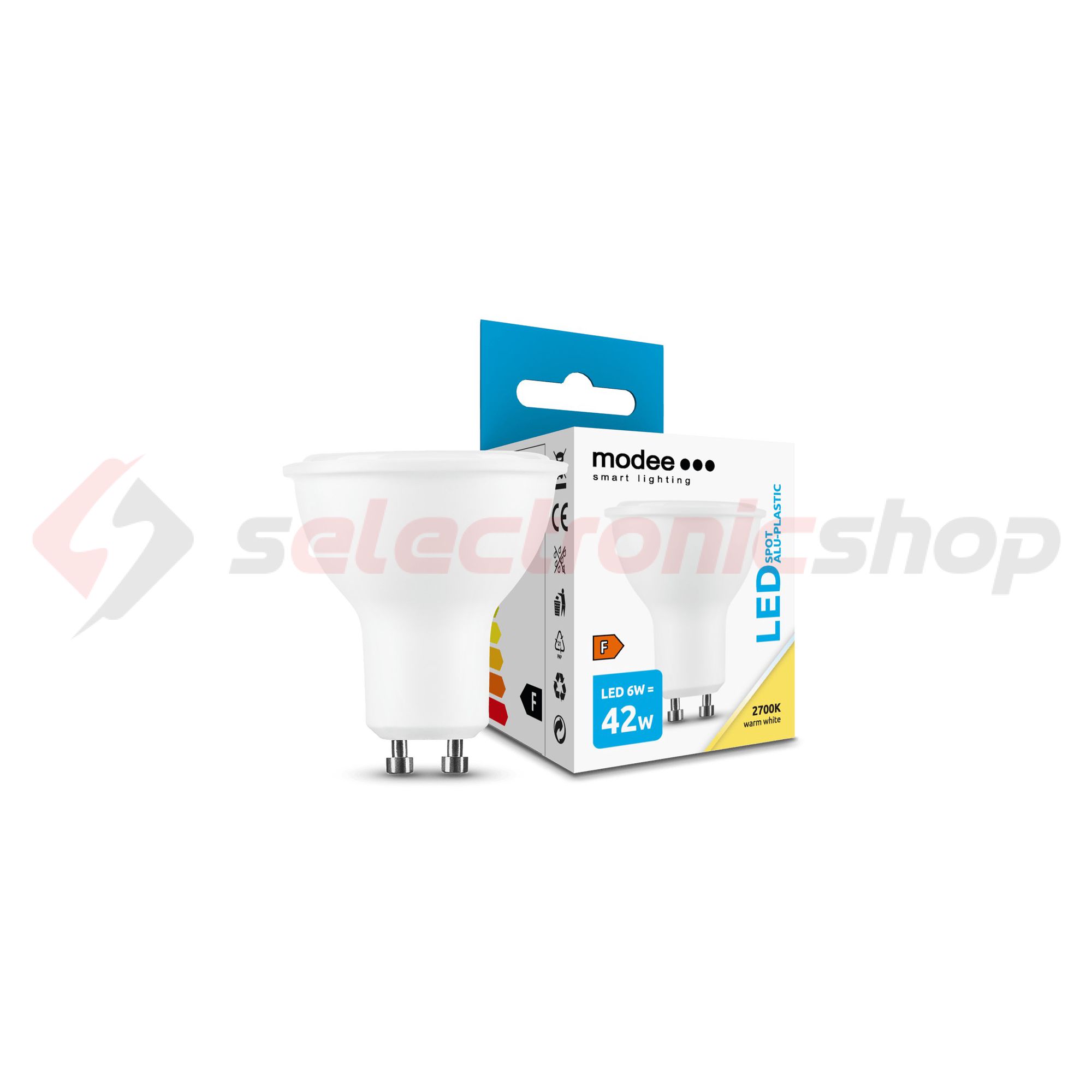 LED lámpa spot alu-műa tükrös PAR16 6W- 42W GU10 550lm 827 220-240V AC 25000h 110° 2700K Modee - ML-GU10P2700K6W