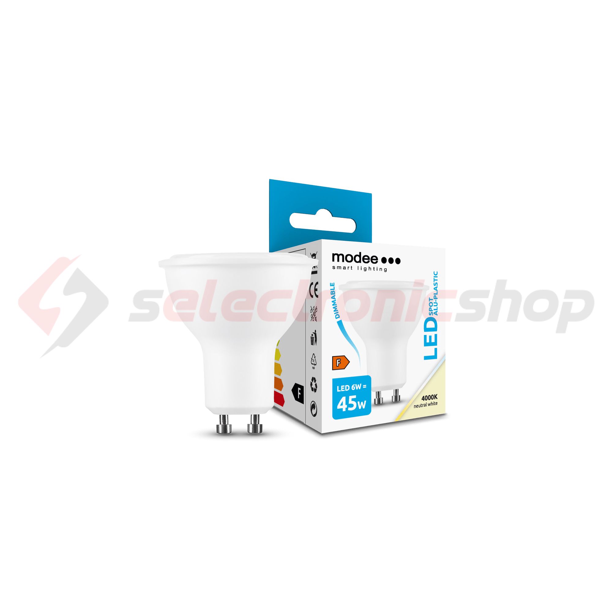 LED lámpa spot alu-műa tükrös PAR16 6W- 45W GU10 550lm 840 DIM 220-240V AC 25000h 110° Modee - ML-GU10P4000K6WDN