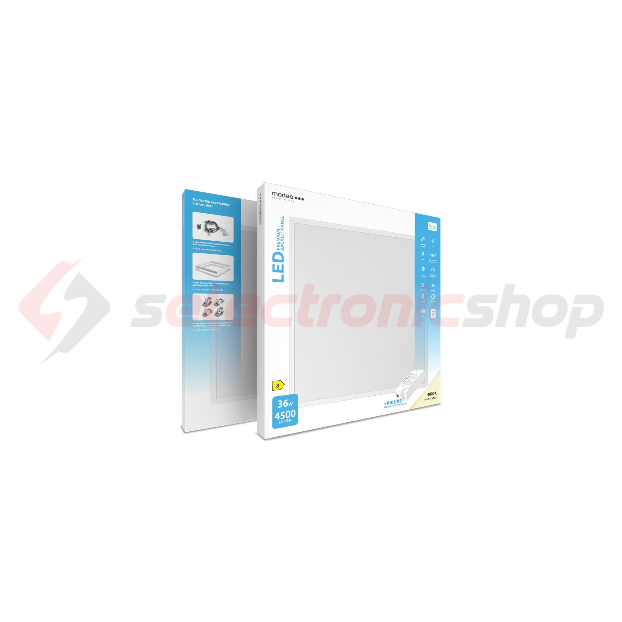 LED panel BackLit falonkívüli 1x 36W 220-240V AC 4500lm 4000K IP44 50000h Modee - MPL-BP5954000K36W125