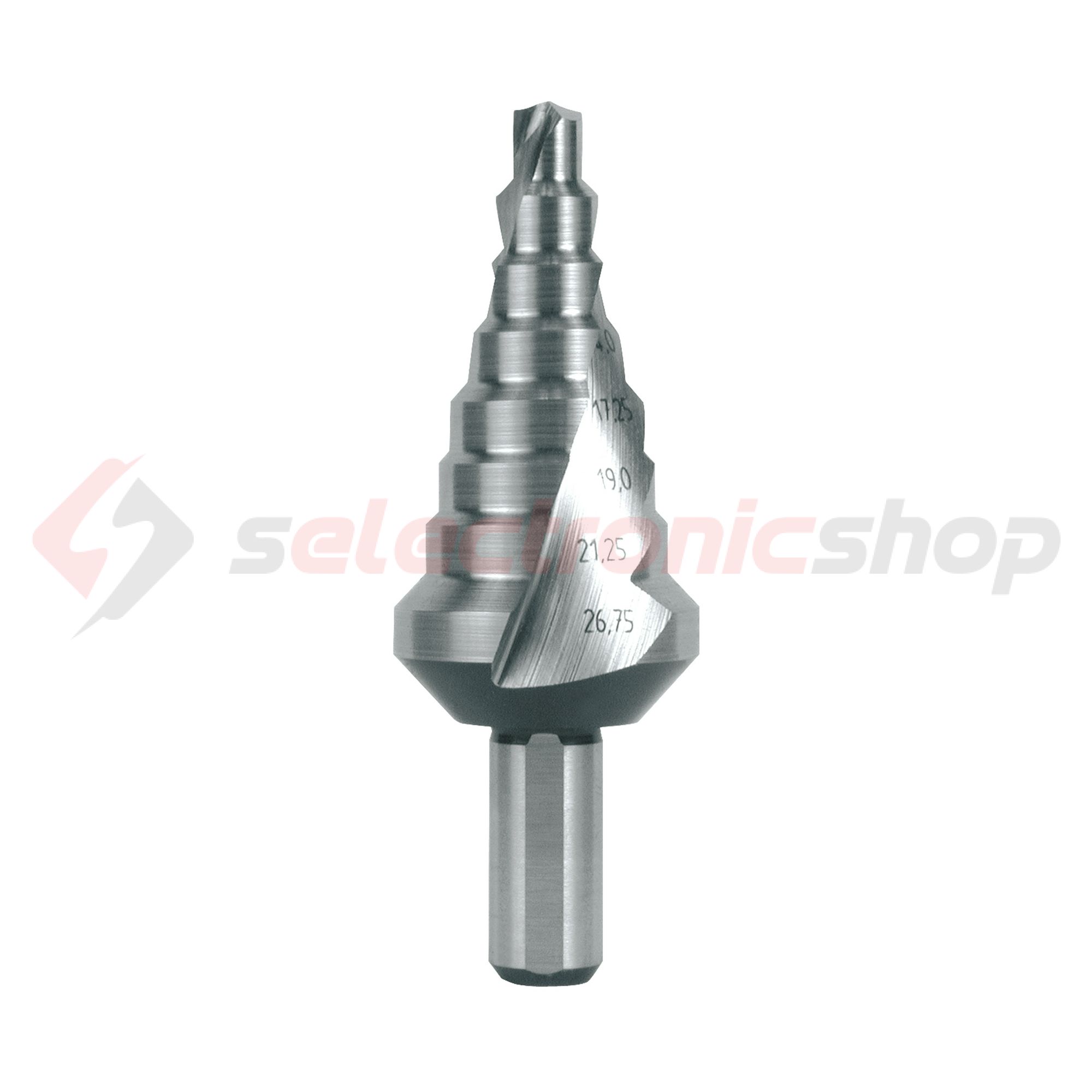 Lépcsősfúró HSS PG7-PG21 6mm-min. átmérő 26.75mm-max. átmérő mm-skála RUKO - 101055