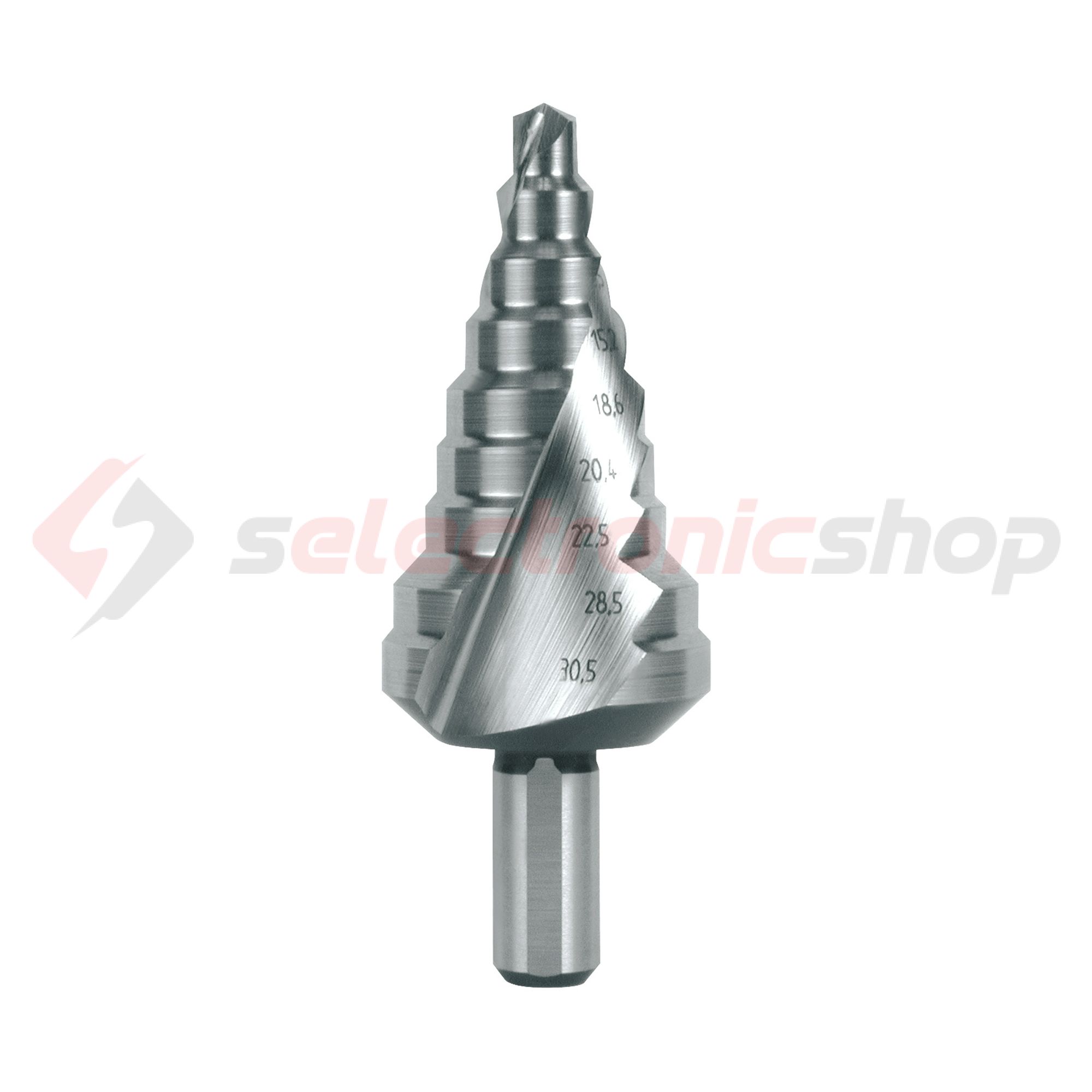 Lépcsősfúró HSS PG7-PG21 6mm-min. átmérő 30.5mm-max. átmérő mm-skála RUKO - 101098