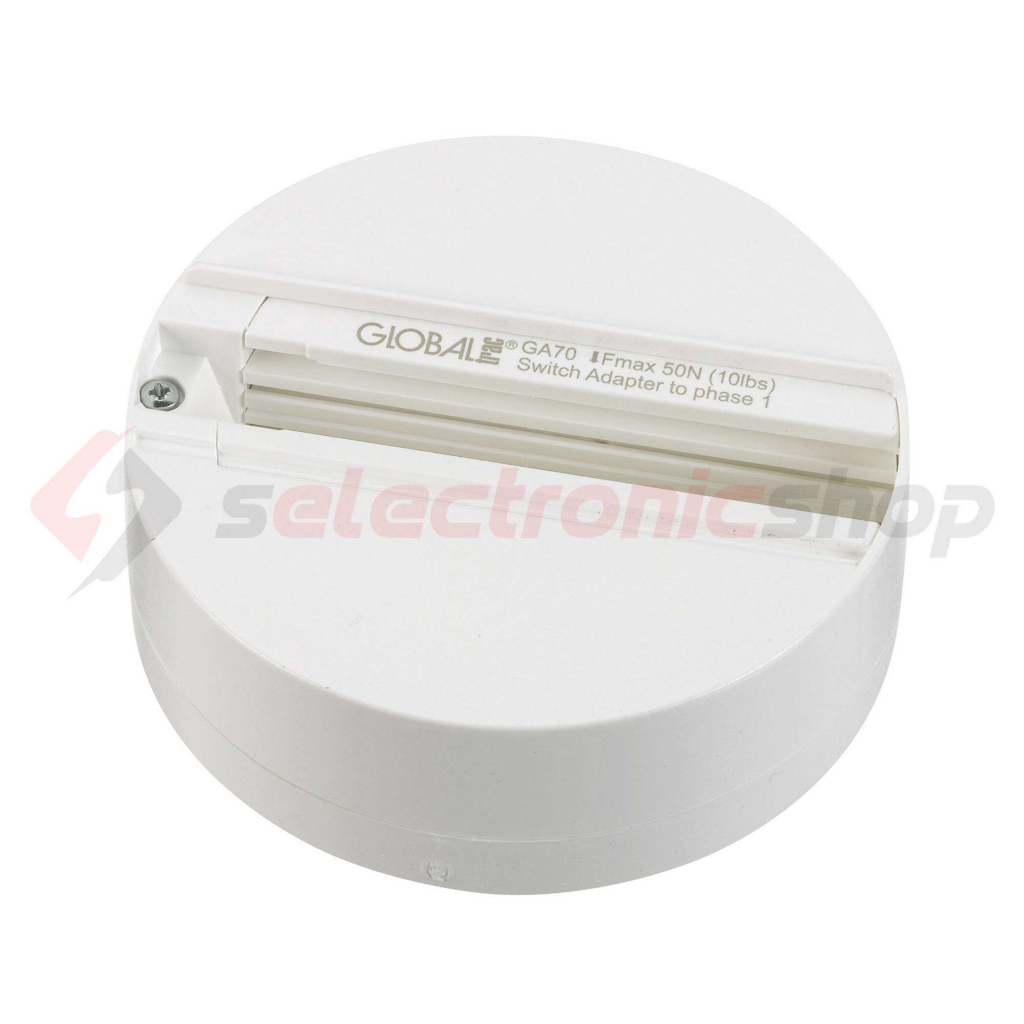 Mennyezeti talp fix pont 10A/250VAC világítási sínhez fehér GA 70-3 LIVAL - 801581