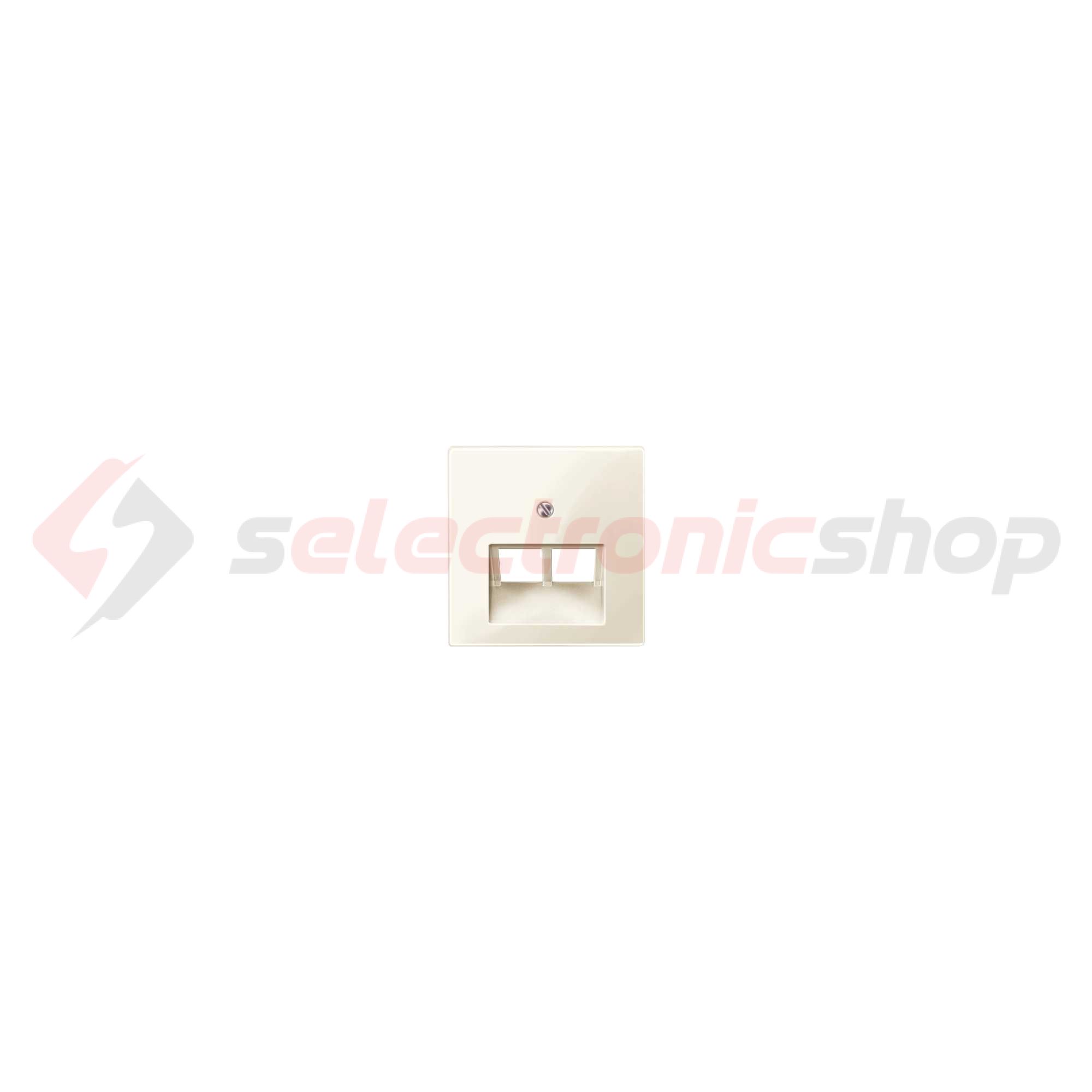 Merten-SM fedlap 2xRJ45 adatcsatlakozóhoz műanyag krém címketartó nélkül Schneider - MTN296144