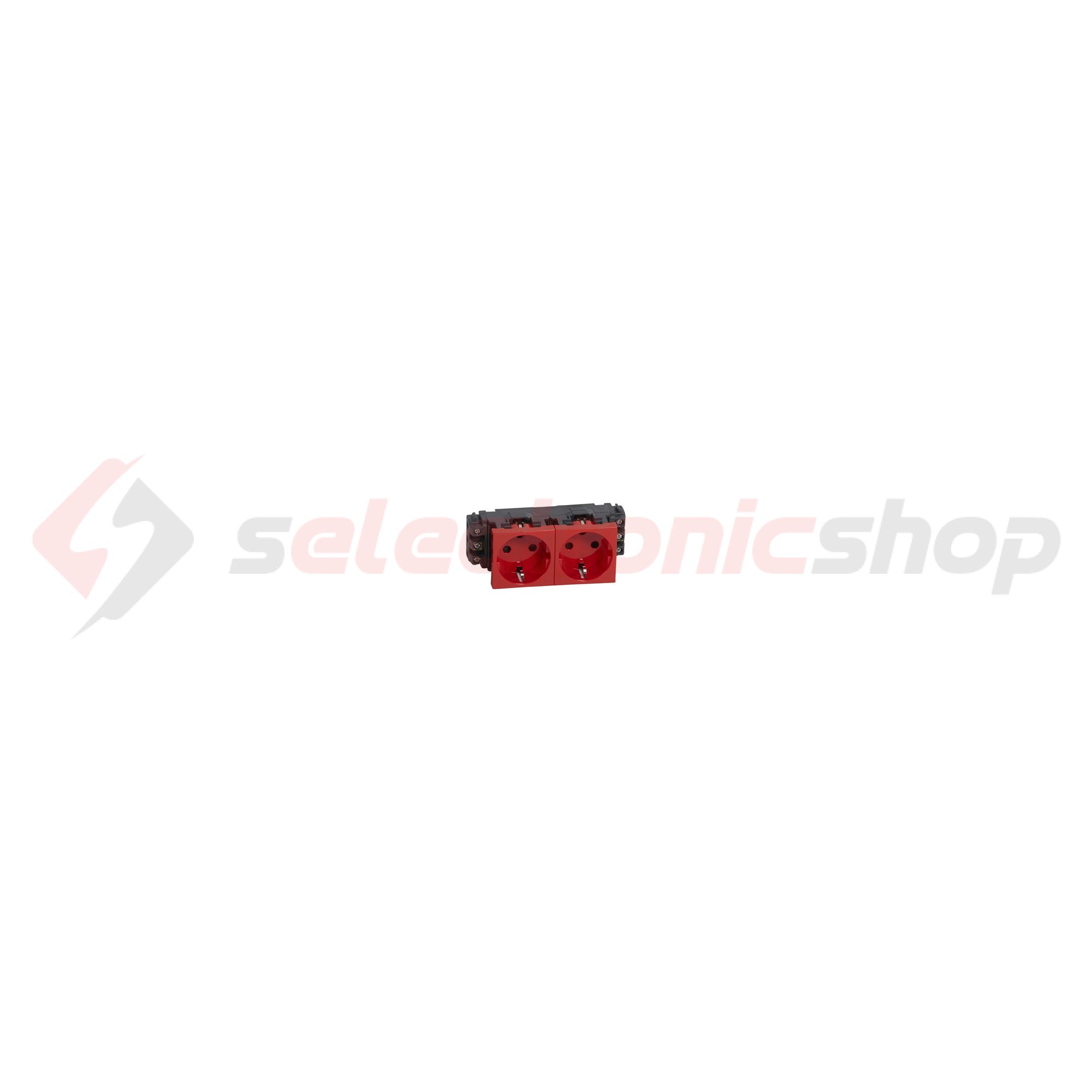 Mosaic 162/2 dugalj sínes földelt központi fedlap piros IP20 csatornába csavaros DLP LEGRAND - 077622