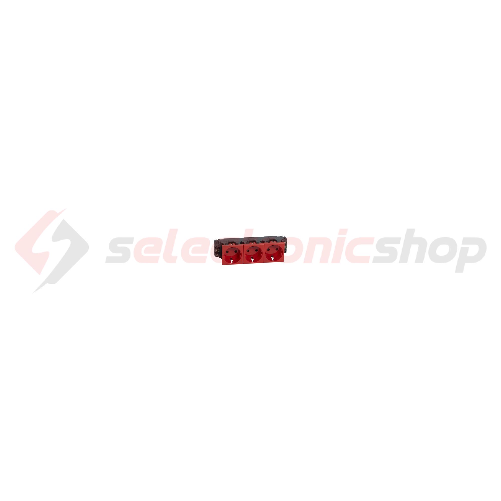 Mosaic 162/3 dugalj sínes földelt központi fedlap piros IP20 csatornába csavaros DLP LEGRAND - 077623