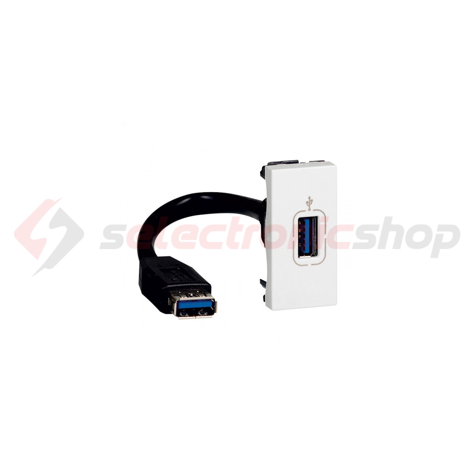 Mosaic USB töltőaljzat 1M 1/ki 2400mA-max. 5V süllyesztett fehér LEGRAND - 078746