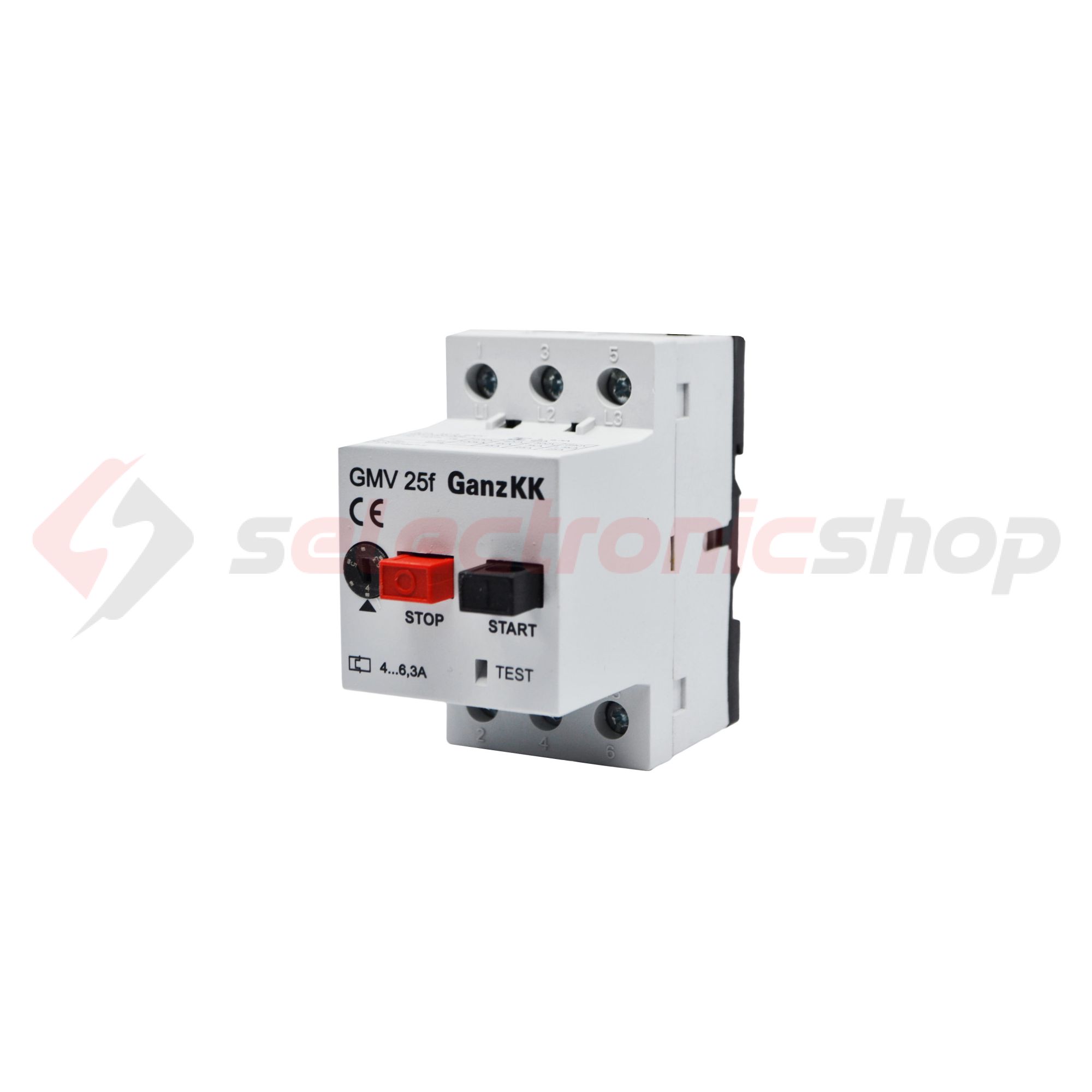 Motorvédő kapcsoló 20-25A-hő 3kA fix termomágneses csavaros GMV 25F Ganz KK - 400-2000-013