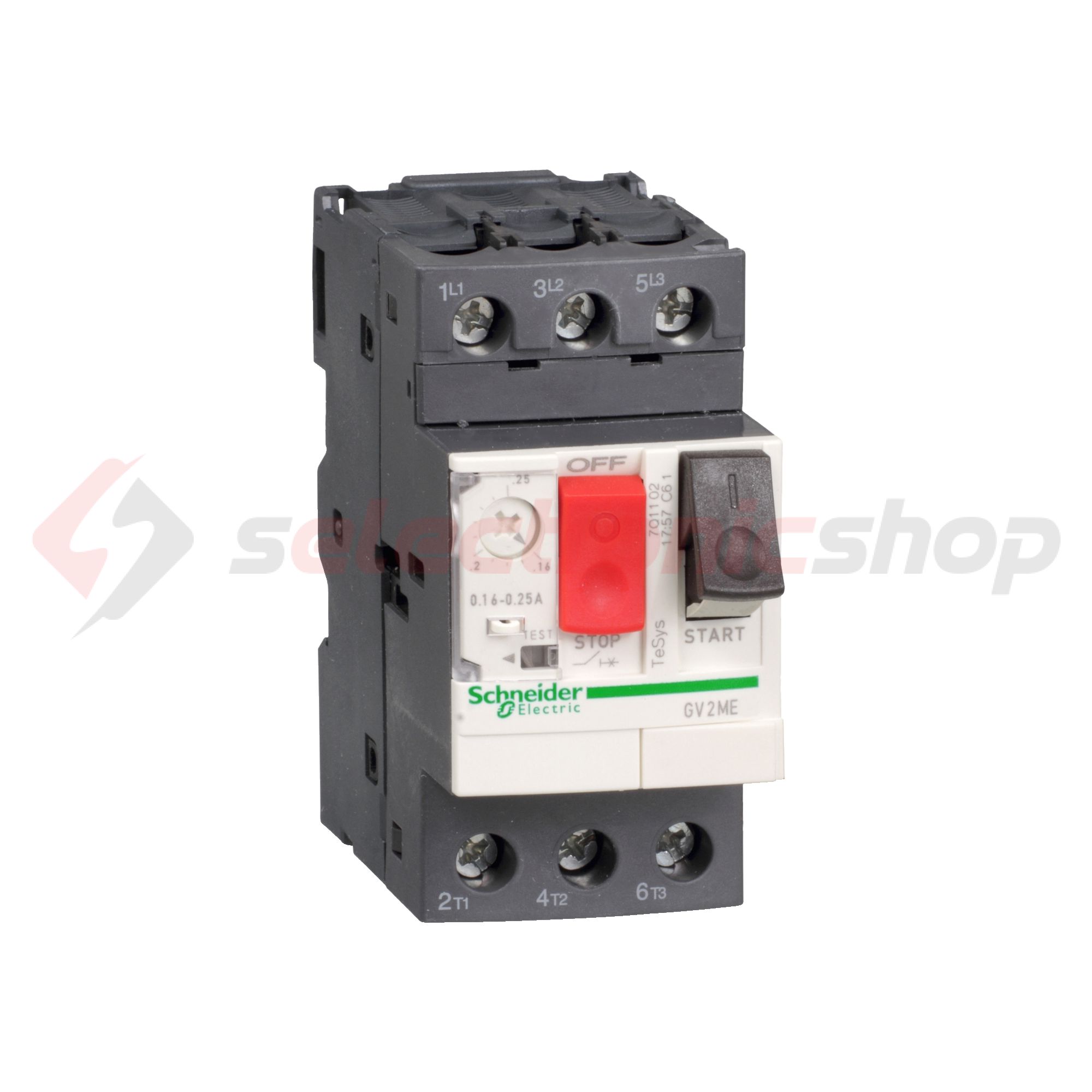 Motorvédő kapcsoló 3P 0.63-1A-hő 100kA fix termomágneses csavaros TeSys GV2-ME Schneider - GV2ME05AP