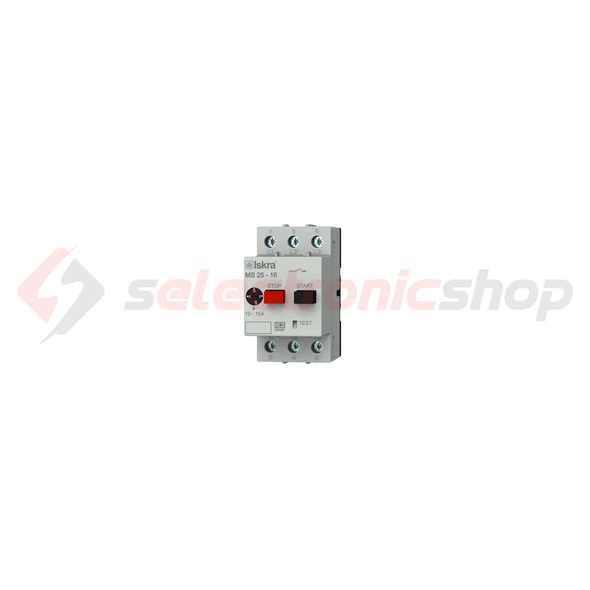 Motorvédő kapcsoló 3P 10-16A-hő 4kA fix termomágneses csavaros MS25 Iskra - 30.107.965