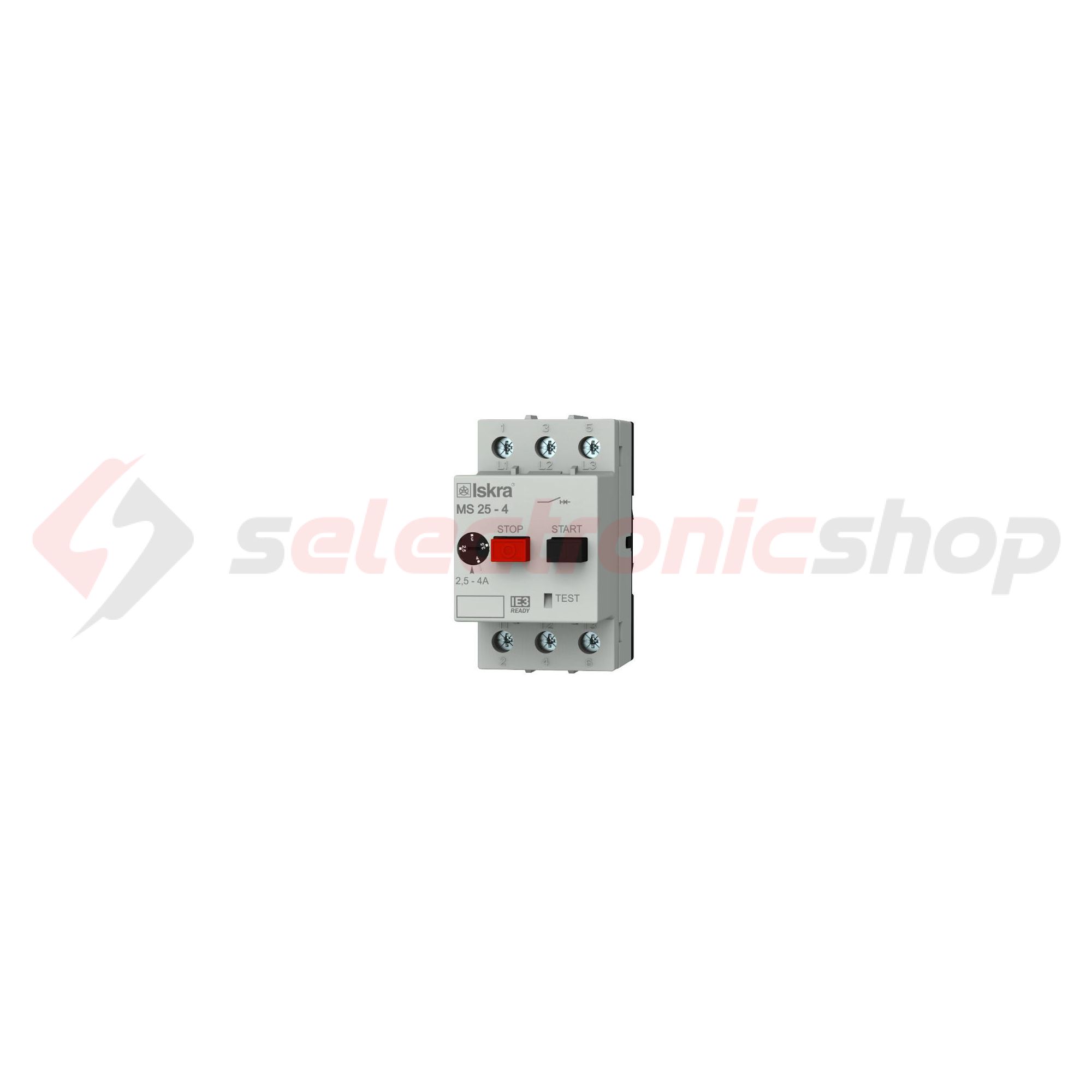 Motorvédő kapcsoló 3P 2,5-4A-hő 50kA fix termomágneses csavaros MS25 Iskra - 30.107.962