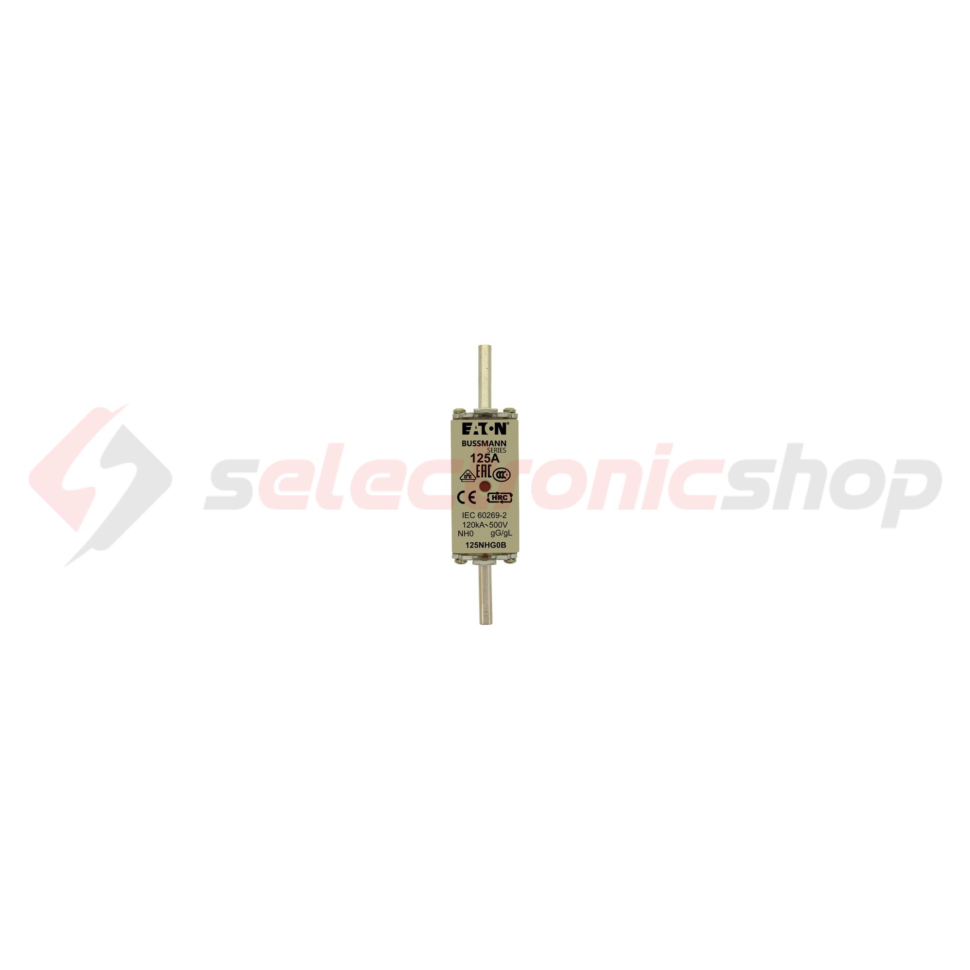 NH biztosítóbetét NH0 125A gL/gG 500V AC 120kA kombikijelző-kioldásjelzéssel Bussmann EATON - 125NHG0B