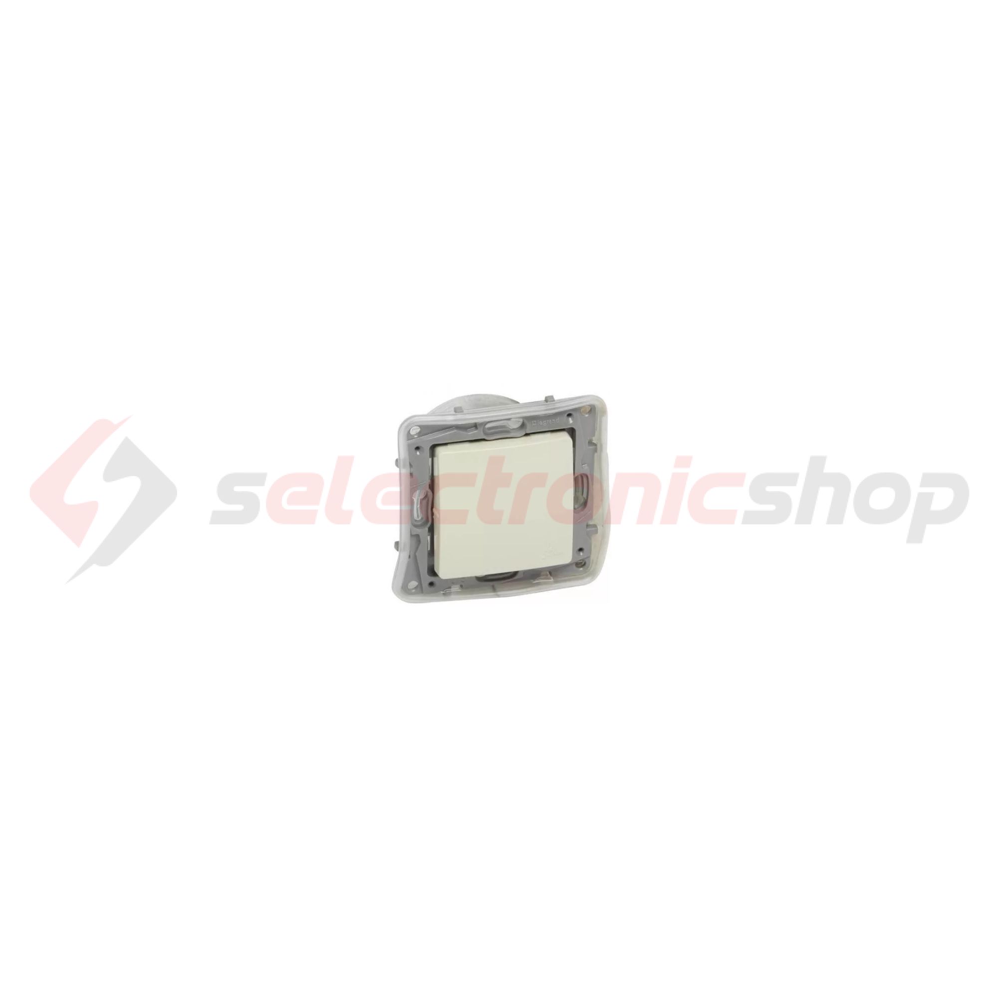 Niloé 106 váltókapcsoló betét közp. fedéllel bézs süllyesztett rugós IP44 1- LEGRAND - 764614