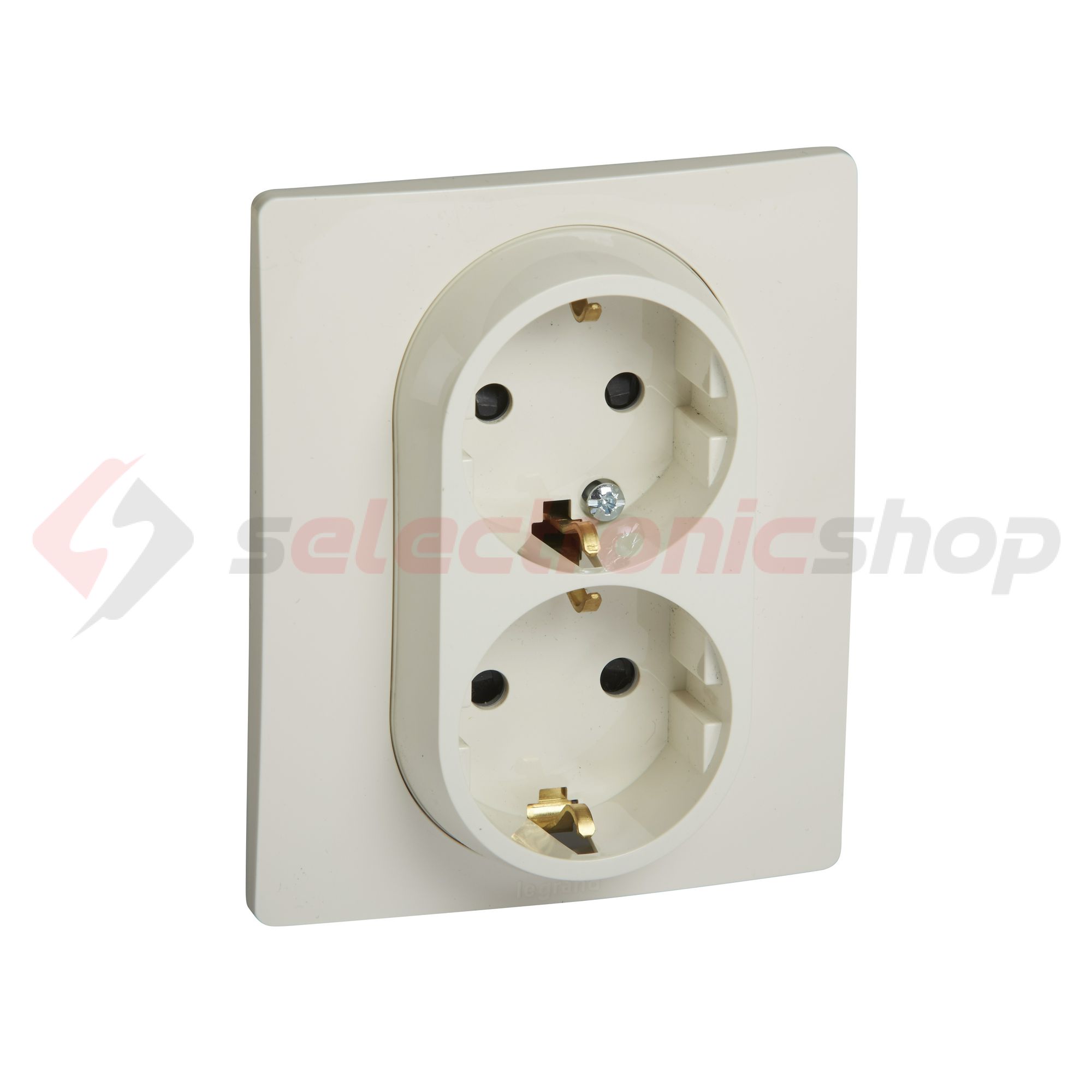 Niloé 162/2 dugalj földelt központi fedlap gyerekzárral bézs IP20 süllyesztett csavaros LEGRAND - 764644