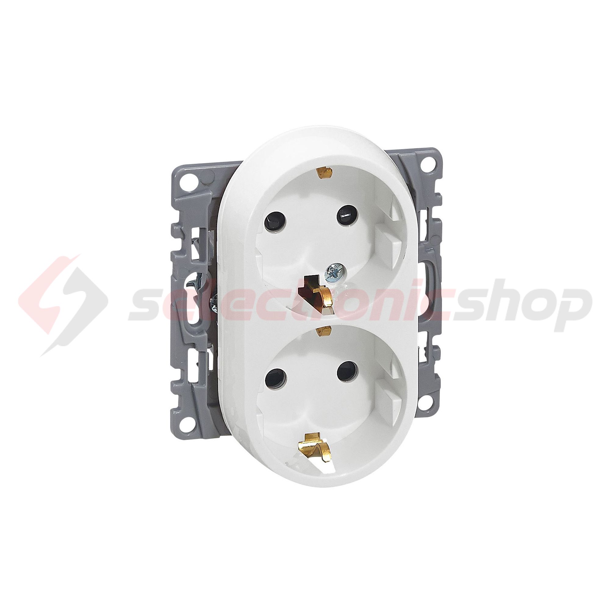 Niloé 162/2 dugalj földelt központi fedlap gyerekzárral fehér IP20 süllyesztett csavaros LEGRAND - 764544