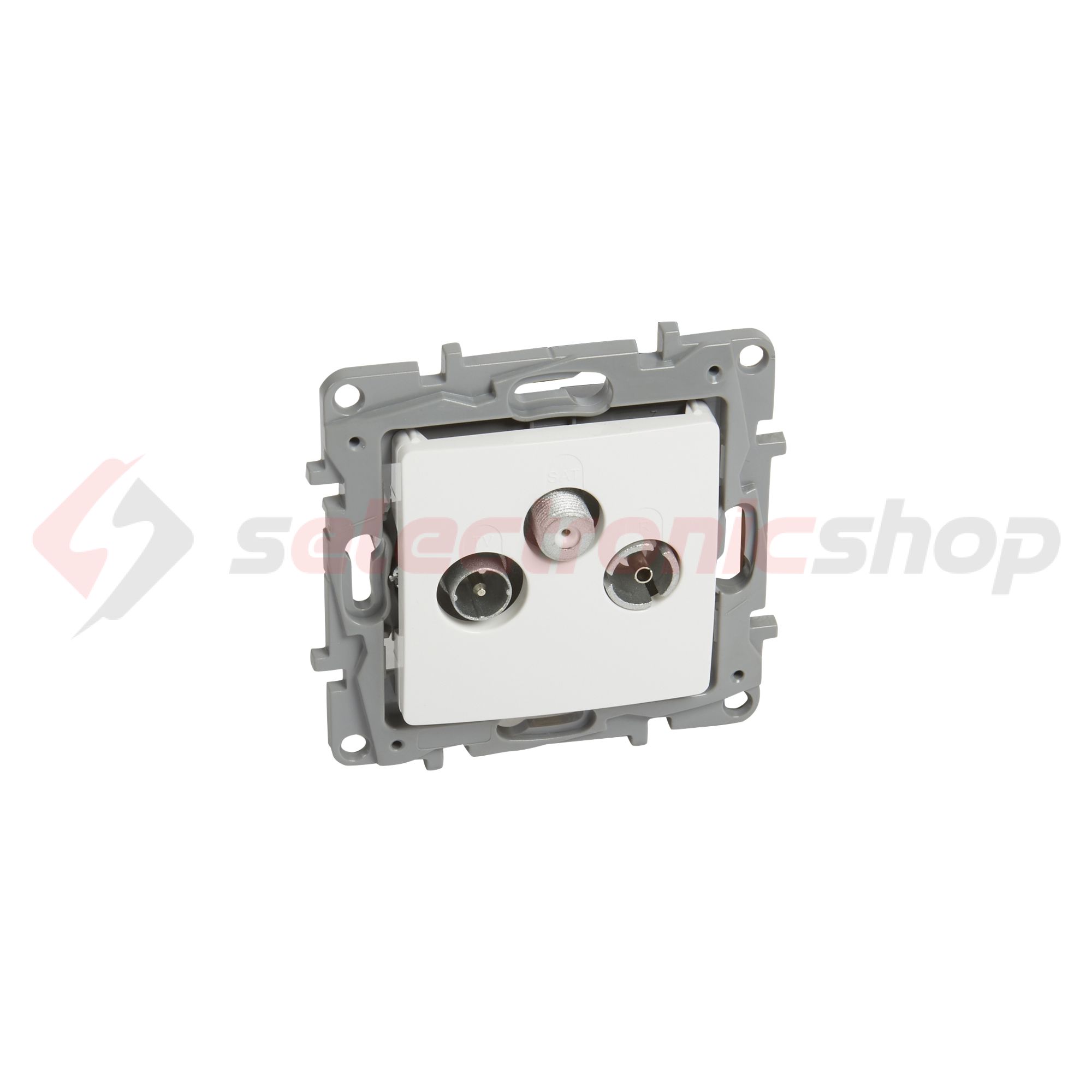 Niloé antenna aljzat TV-R-SAT süllyesztett fehér 3-kimenet végzáró 10dB/860MHz LEGRAND - 764565