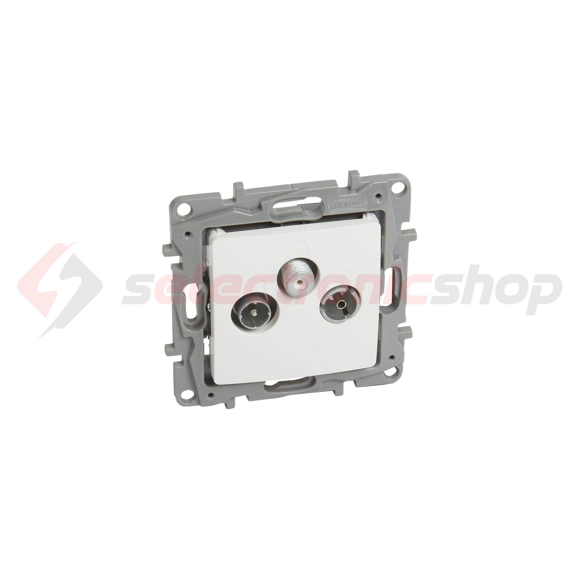 Niloé antenna aljzat TV-R-SAT süllyesztett fehér 3-kimenet végzáró 15dB/860MHz LEGRAND - 764563