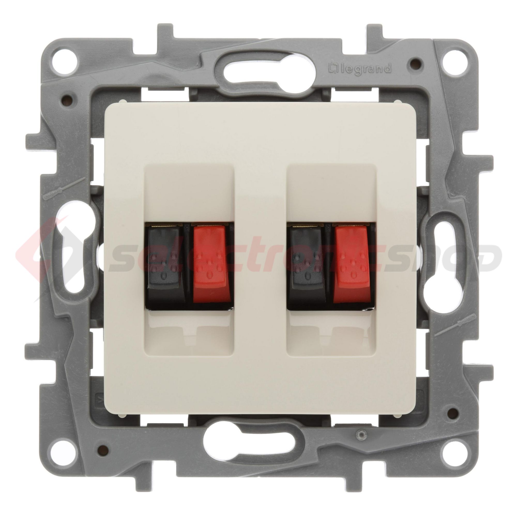 Niloé hangszóró csatlakozó betét közp. fedéllel sztereó műanyag bézs címketartó nélkül LEGRAND - 764681