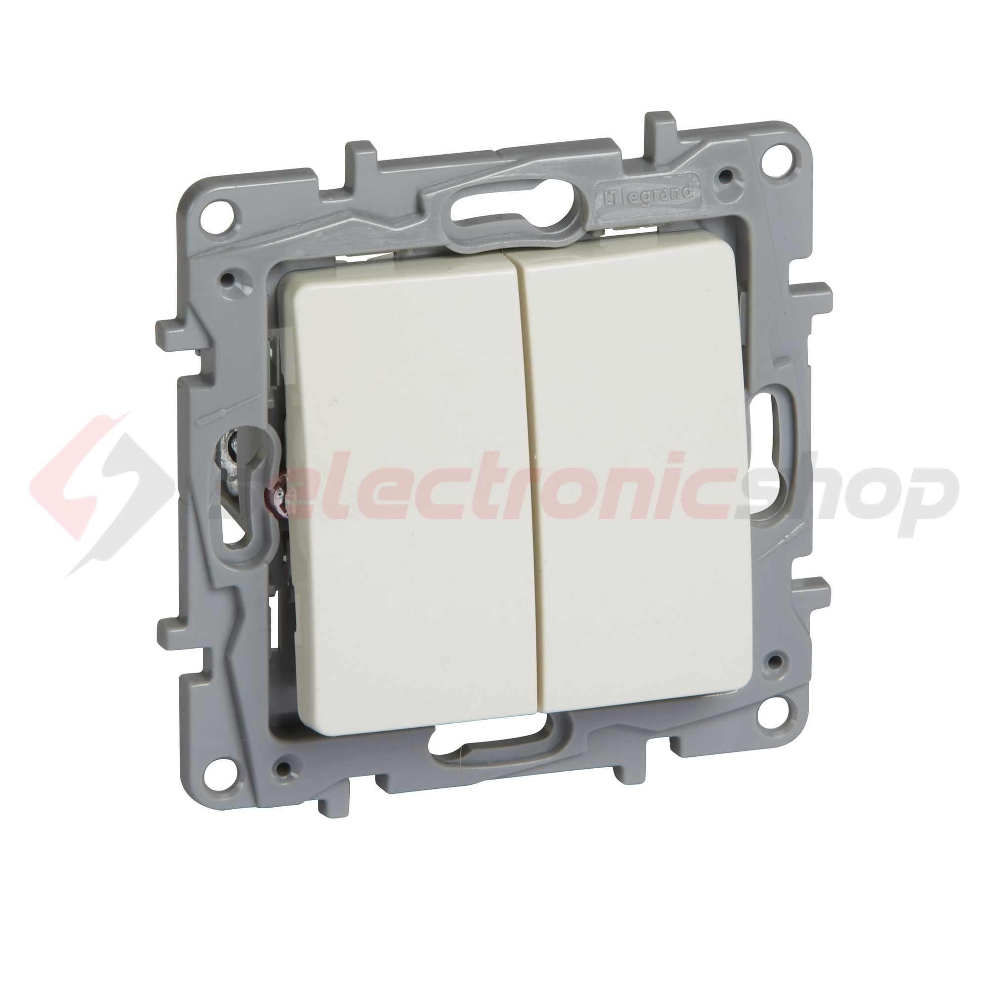 Niloé N106+6 nyomó betét 2- billentyűs 2v bézs IP20 süllyesztett dmax. műanyag LEGRAND - 764608