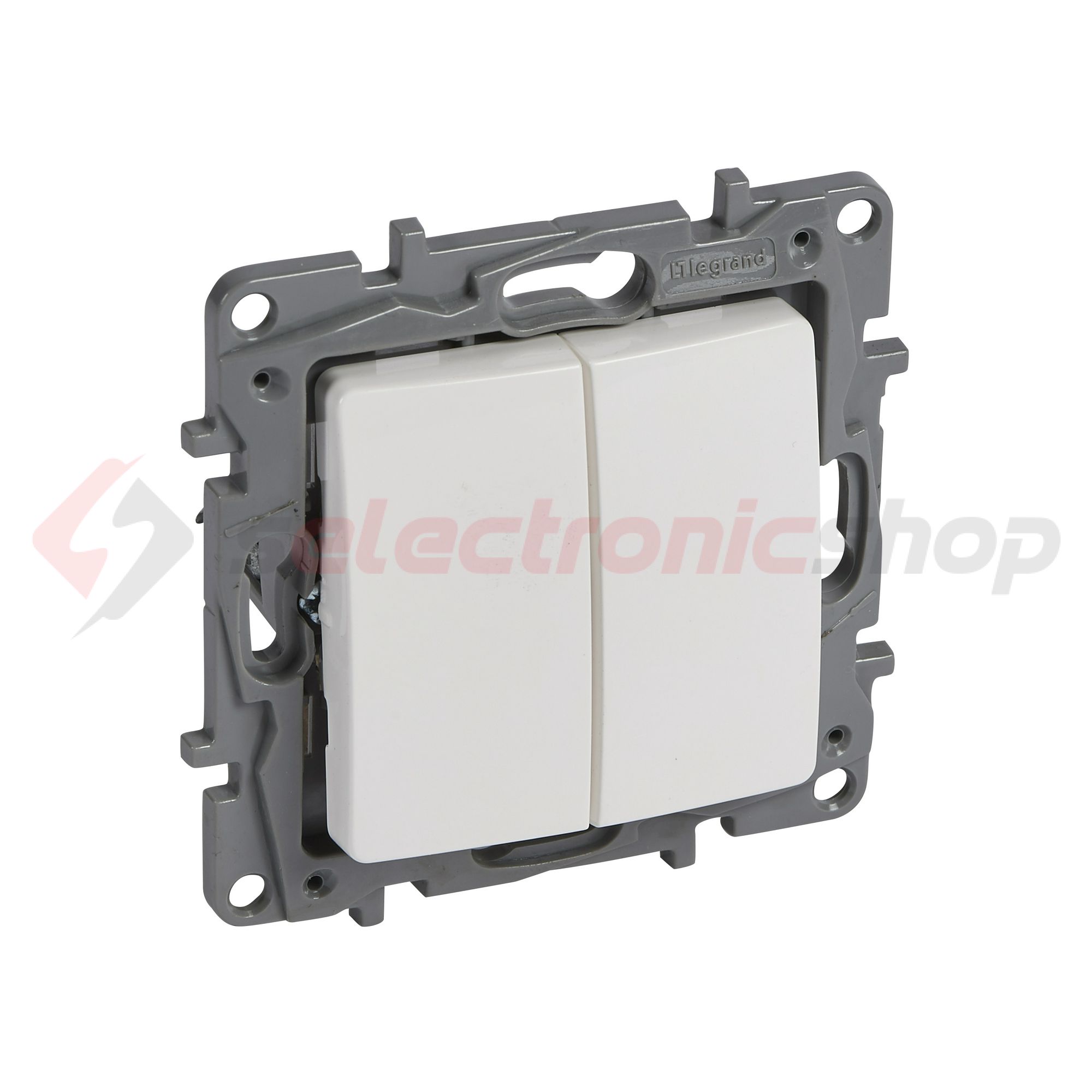 Niloé N106+6 nyomó betét 2- billentyűs 2v fehér IP20 süllyesztett dmax. műanyag LEGRAND - 764508