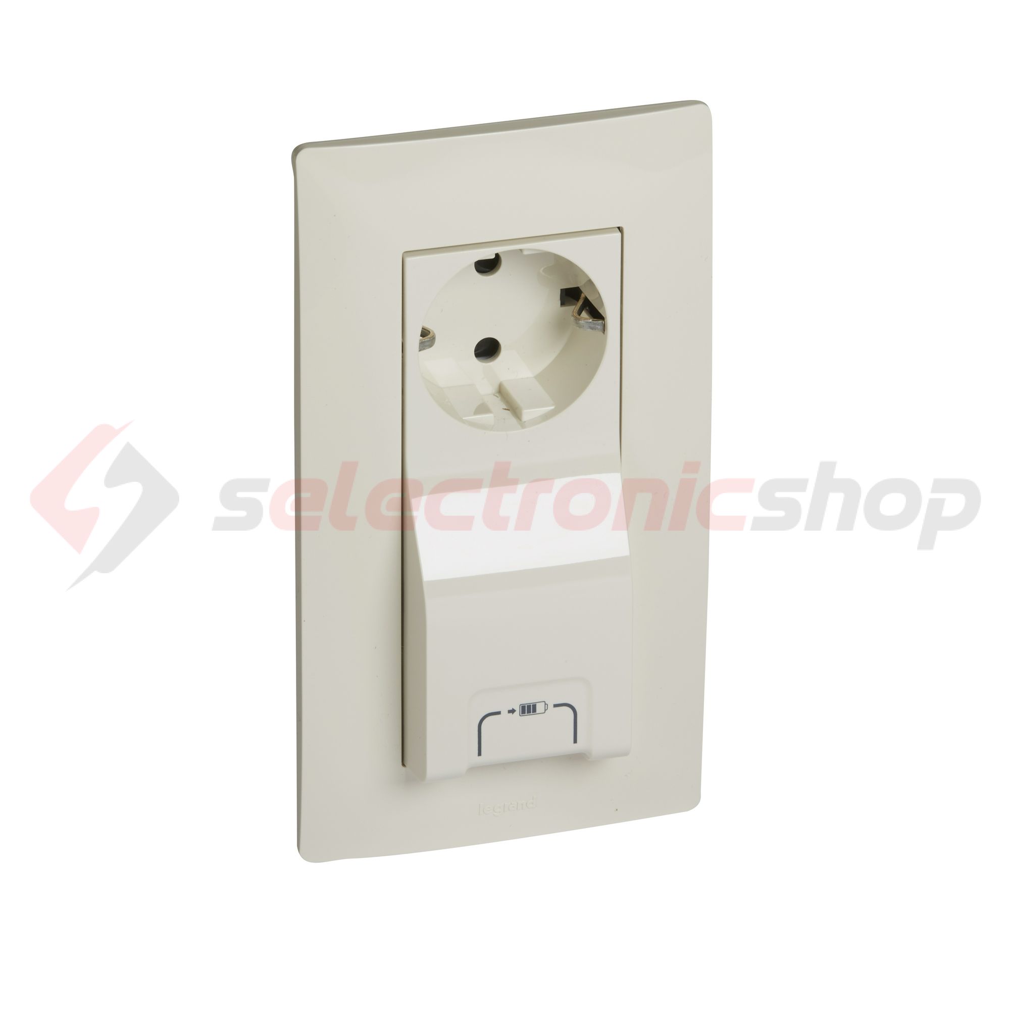 Niloé USB töltőaljzat A 2P+F 16A/230V dugaljjal 1 x 2400mA/ 5V bézs LEGRAND - 764630