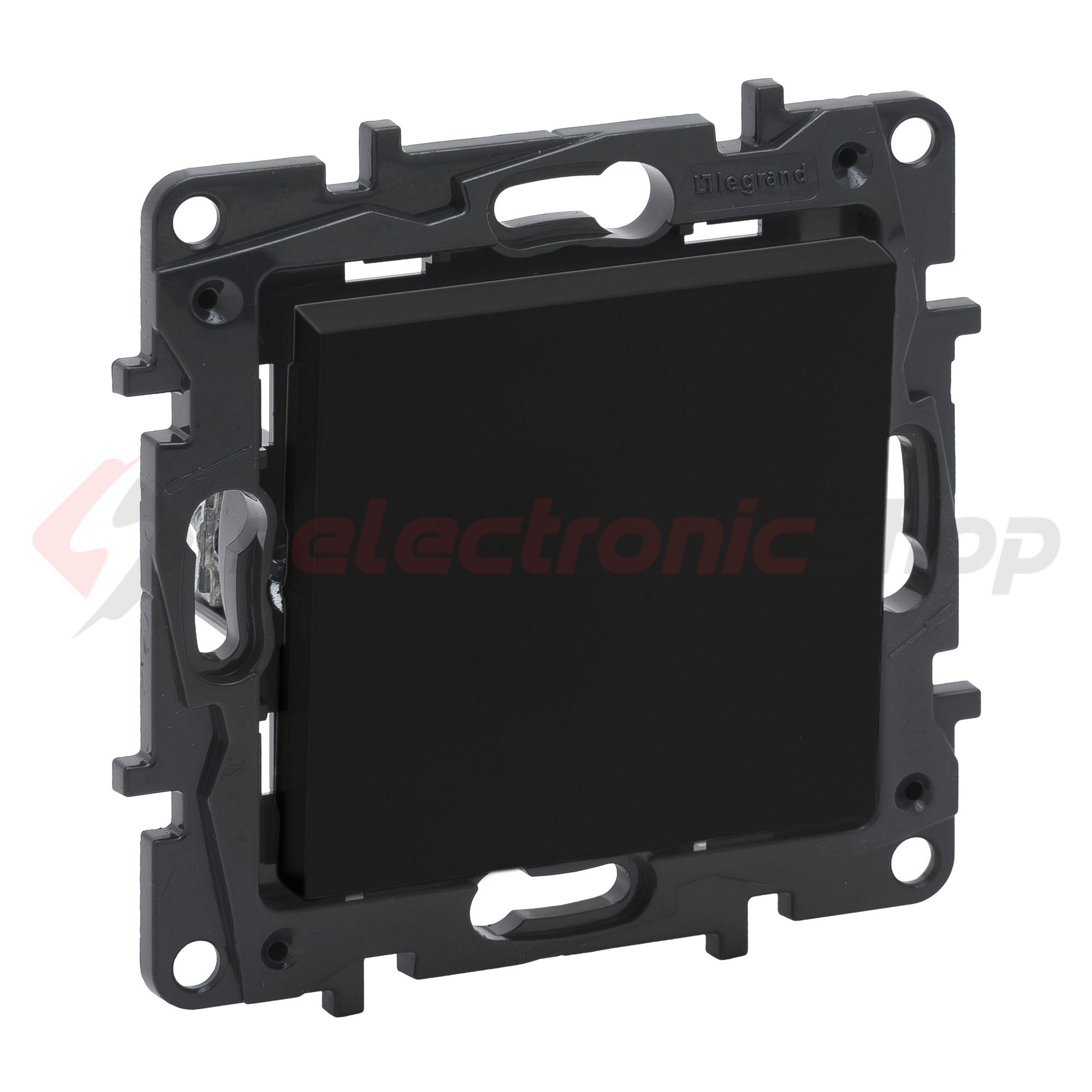 NiloéStep 101 1P kapcsoló betét közp. fedéllel fekete süllyesztett rugós IP20 LEGRAND - 863501