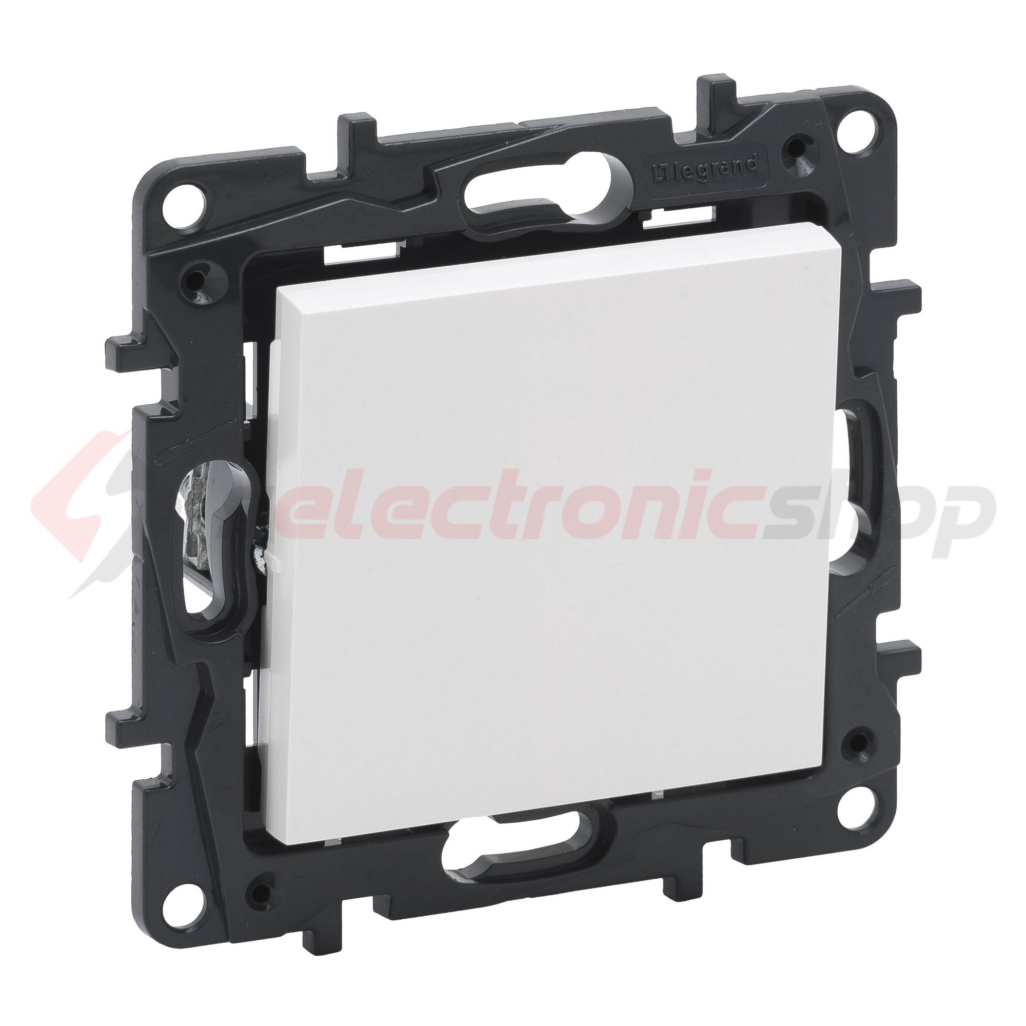 NiloéStep 106 váltókapcsoló betét közp. fedéllel fehér süllyesztett rugós IP20 LEGRAND - 863106