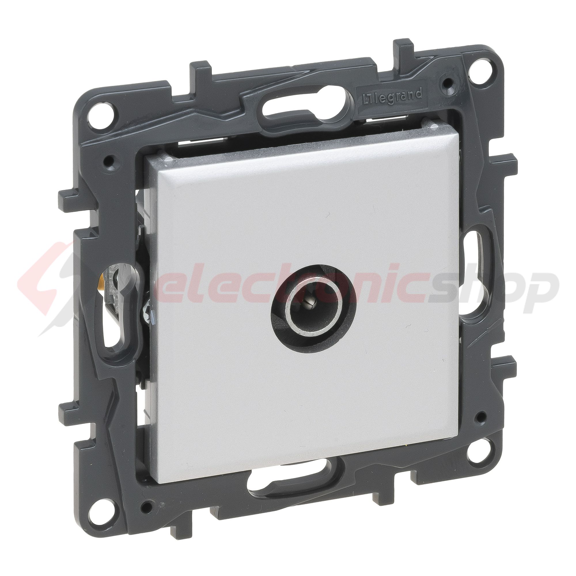 NiloéStep antenna aljzat TV csillagpontos 1x végzáró süllyesztett 1dB/860MHz alumínium LEGRAND - 863374