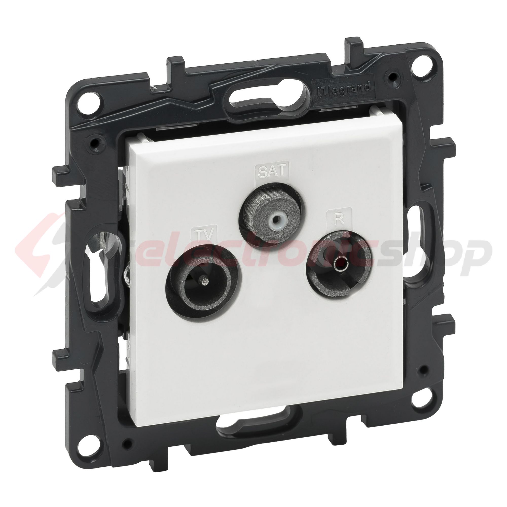 NiloéStep antenna aljzat TV-R-SAT csillagpontos 3x végzáró süllyesztett fehér 1.5dB/860MHz LEGRAND - 863180