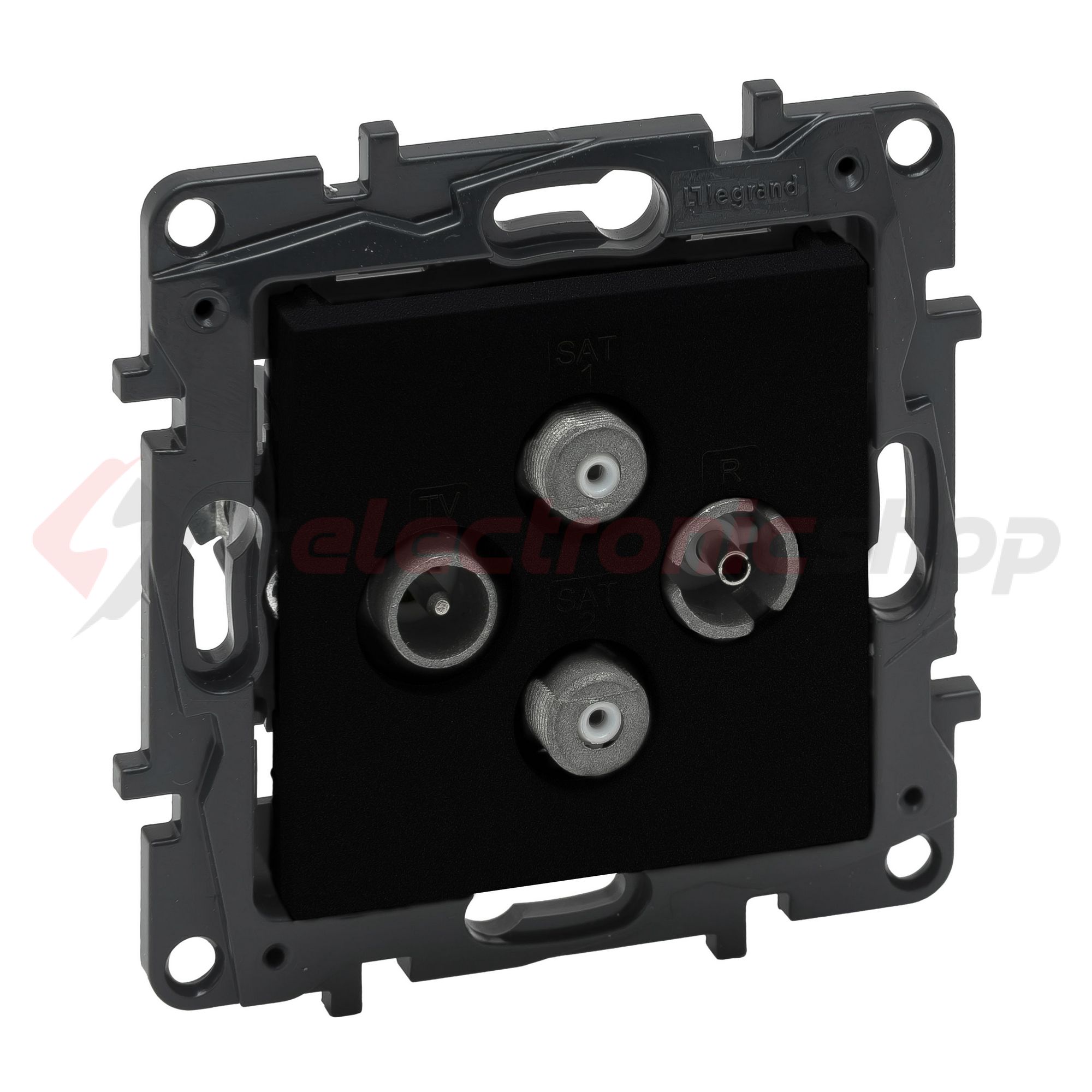 NiloéStep antenna aljzat TV-R-SAT-SAT csillagpontos 4x végzáró sülly. fekete1.5dB/860MHz LEGRAND - 863582
